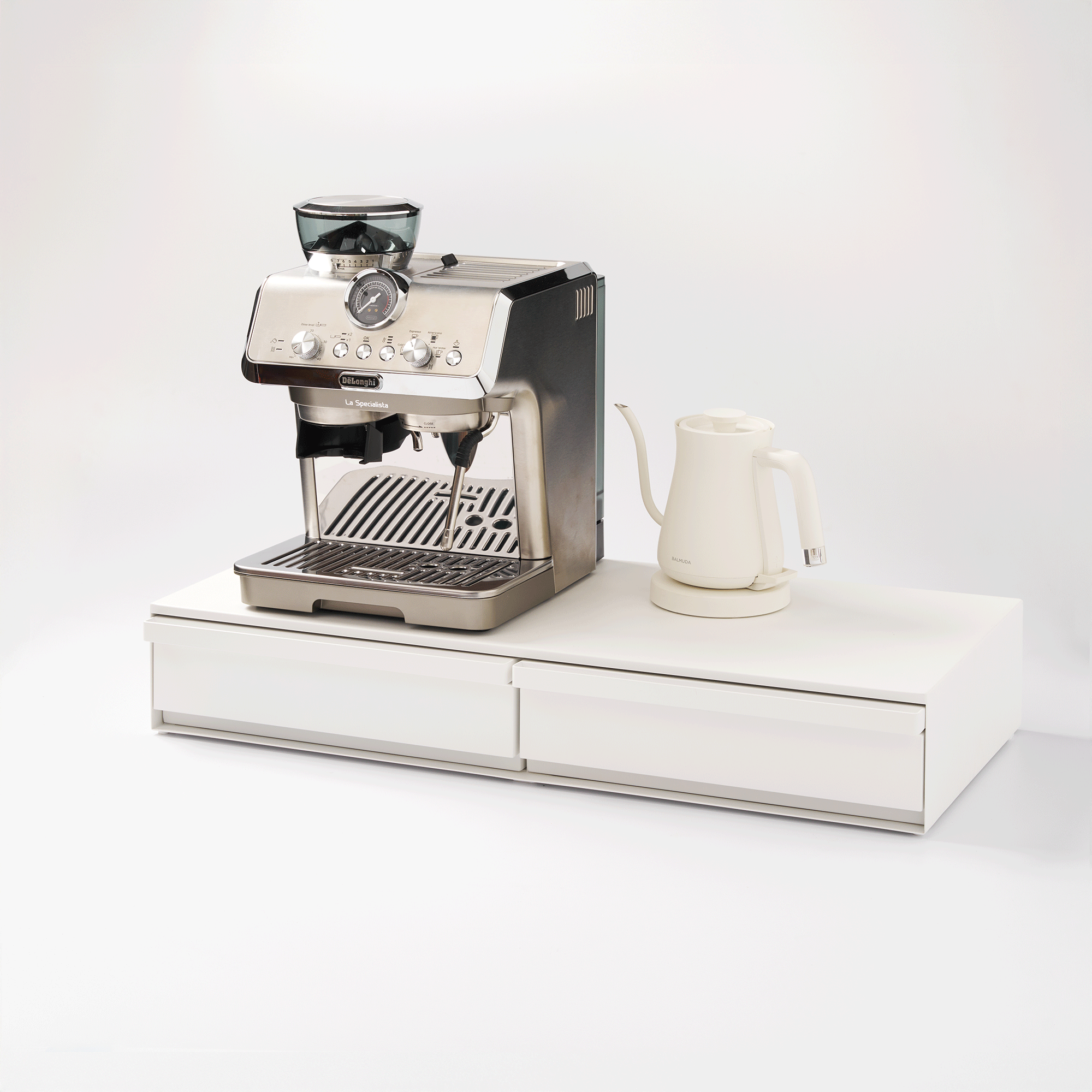 Yamazaki Home Countertop Drawer with Pull-Out Shelf - Wide - Steel
