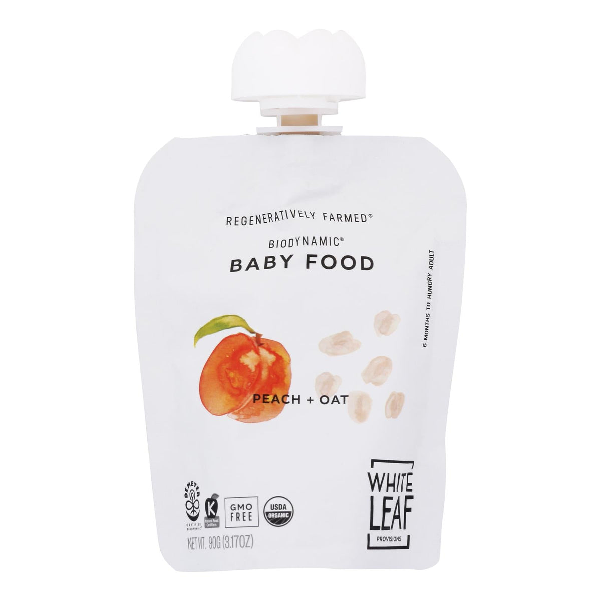 White Leaf Provisions Peach & Oat 90 Grm, Pack of 6