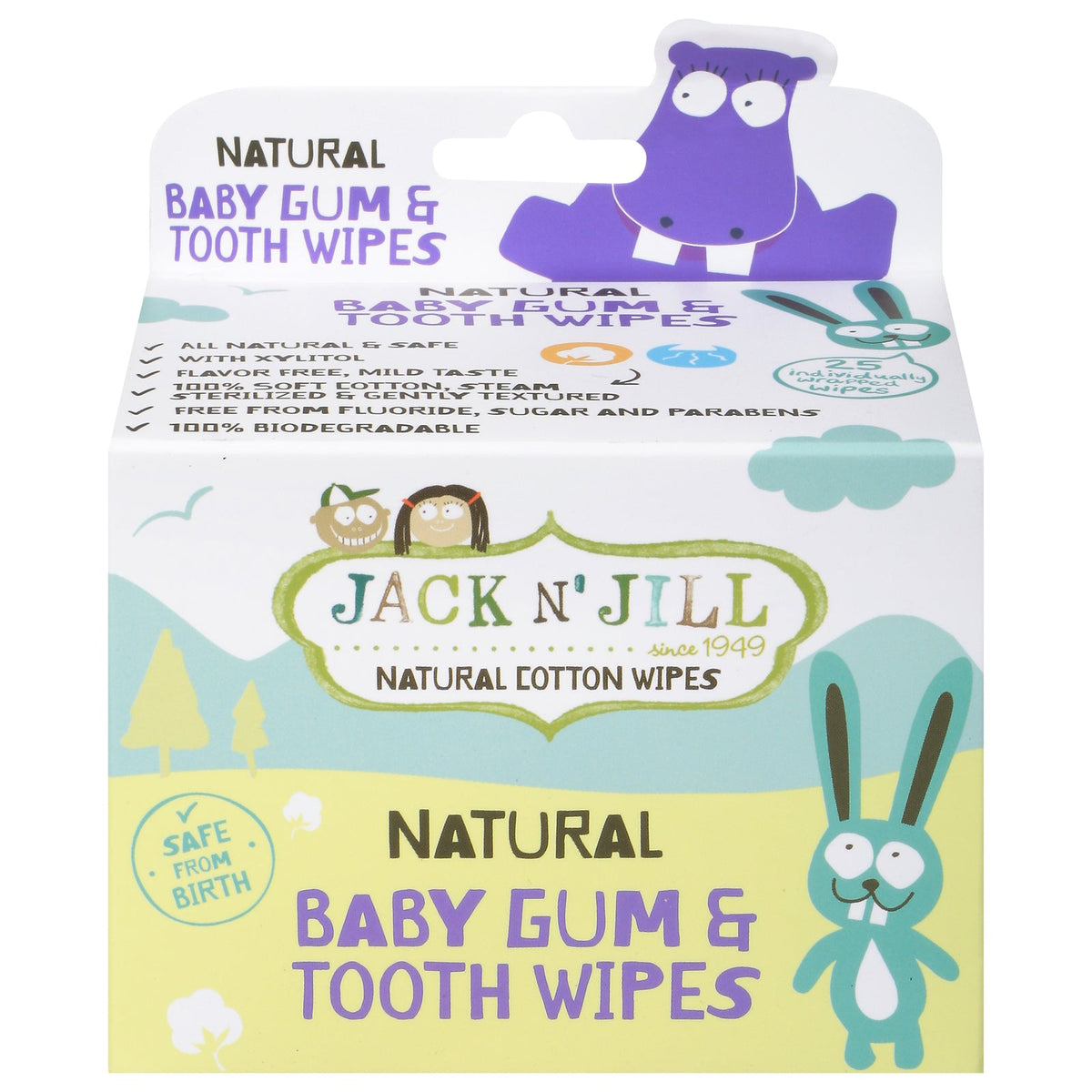 Jack N' Jill Baby Gum and Tooth Wipes - Pre-Moistened, 25 Wipes