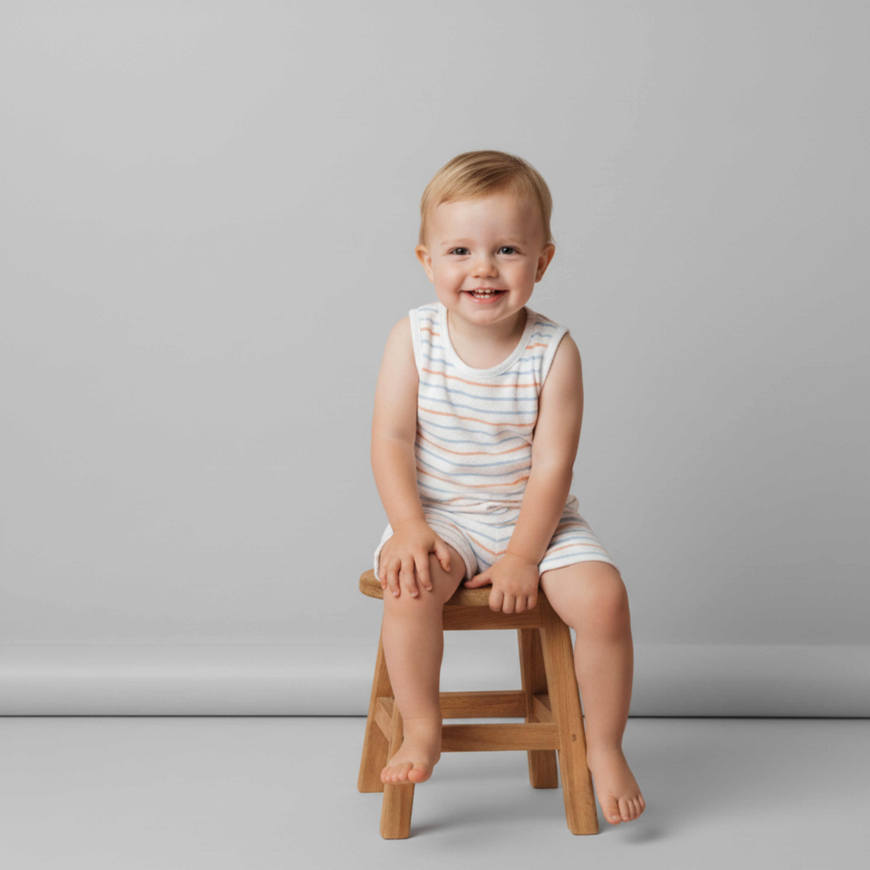 Makemake Organics - Organic Sleeveless Tee & Shorts Set - Cabana Stripes
