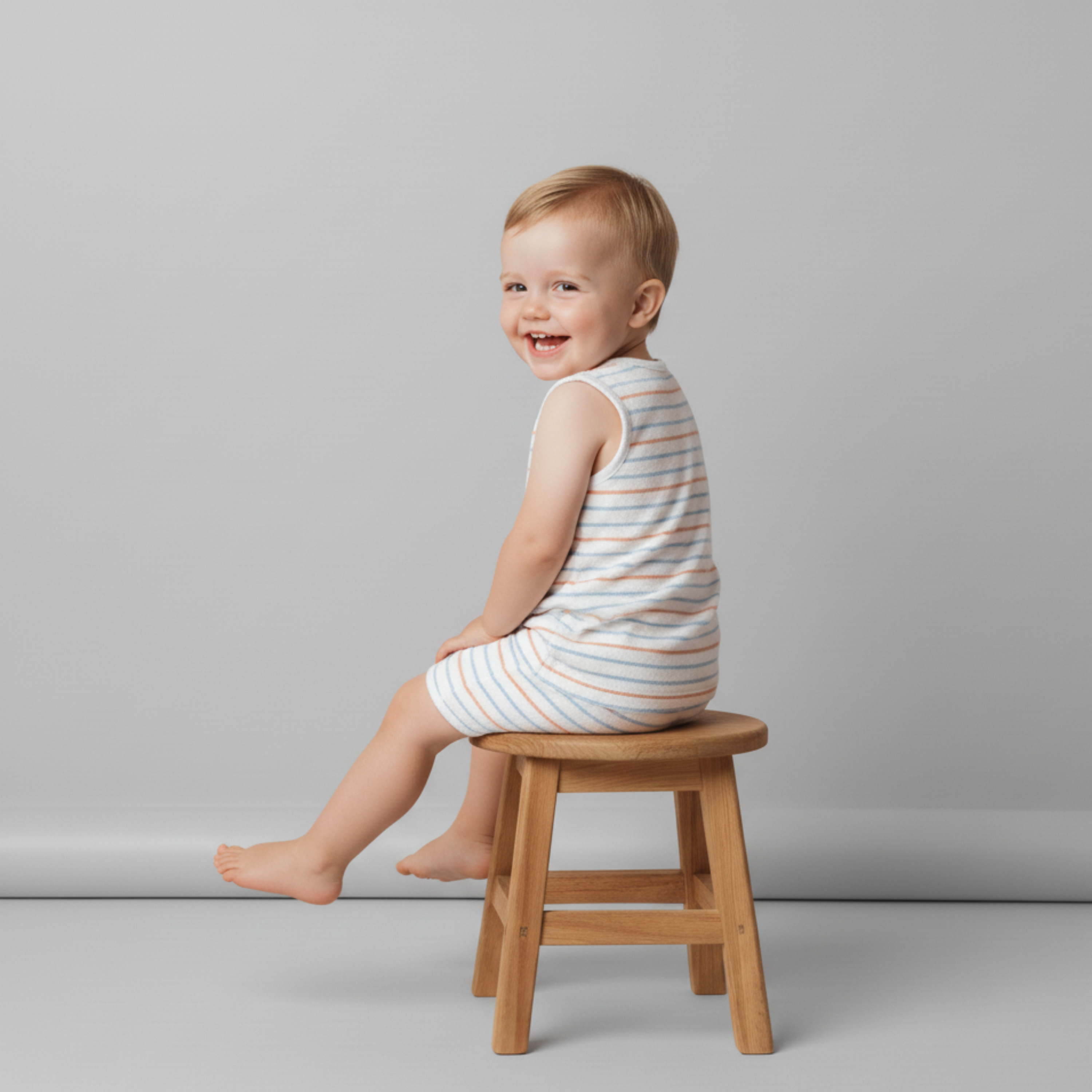 Makemake Organics - Organic Sleeveless Tee & Shorts Set - Cabana Stripes
