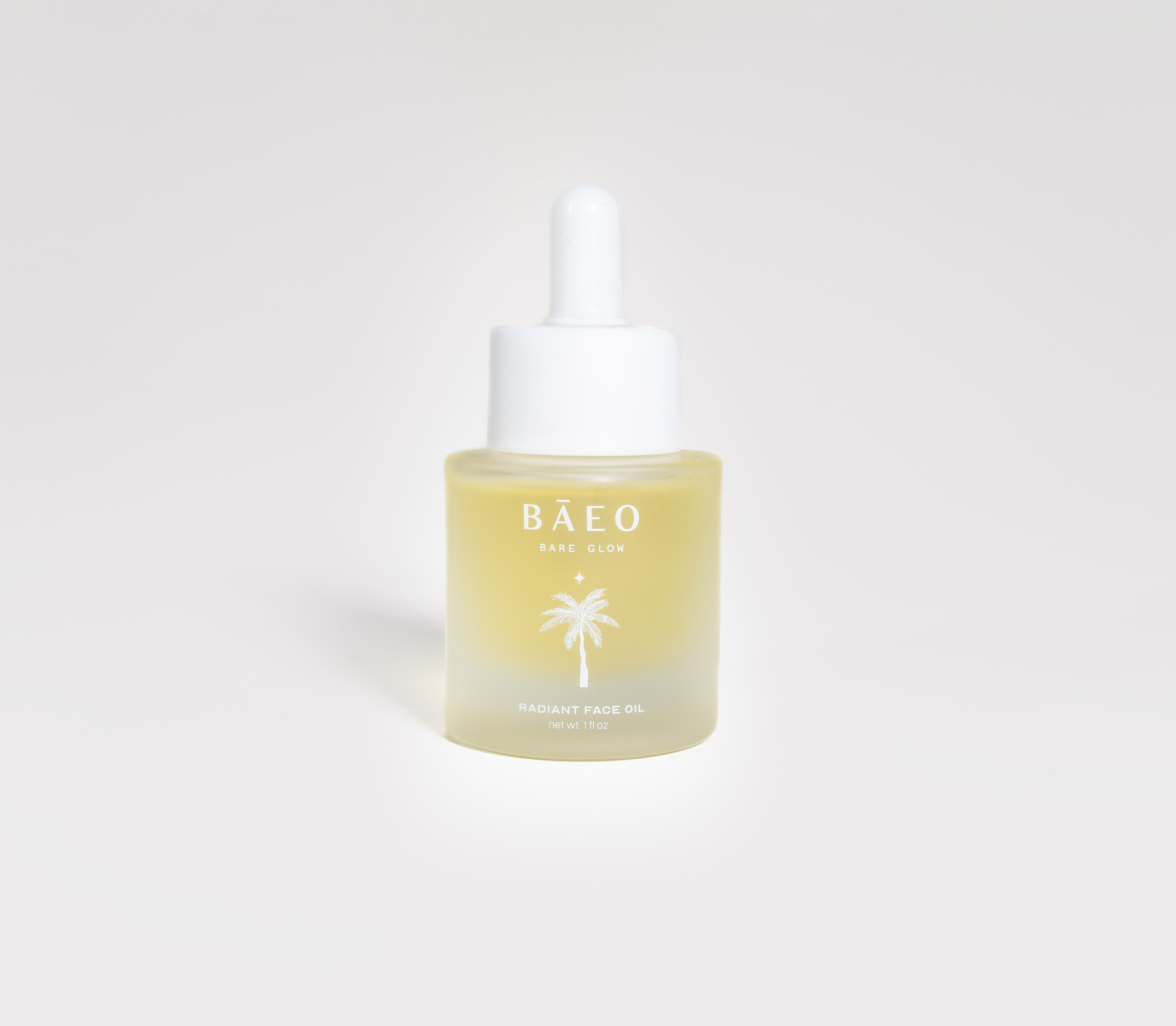 Báeo skincare bottle on a light gray background