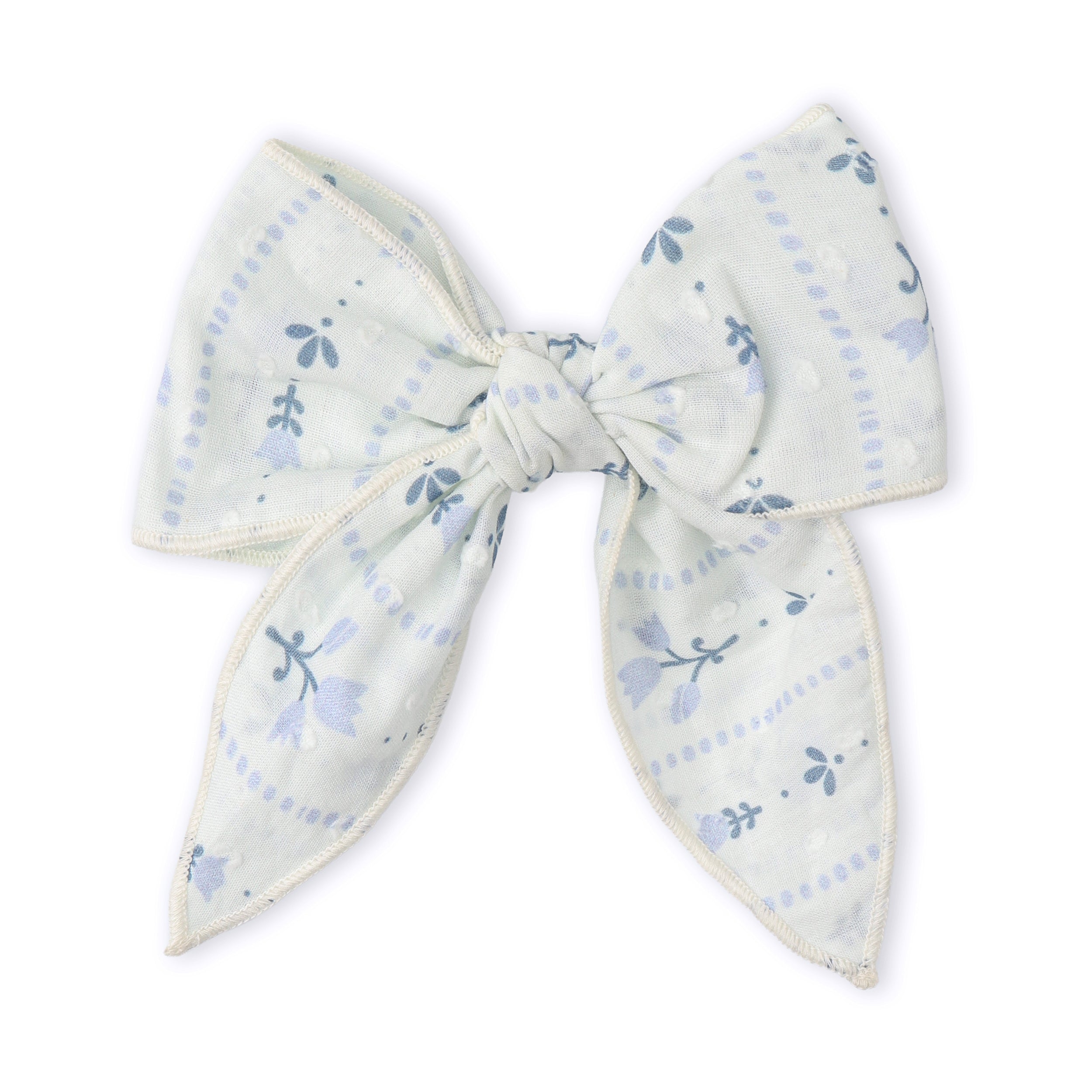 Makemake Organics - Organic Hair Bow Clip - Blue Vines