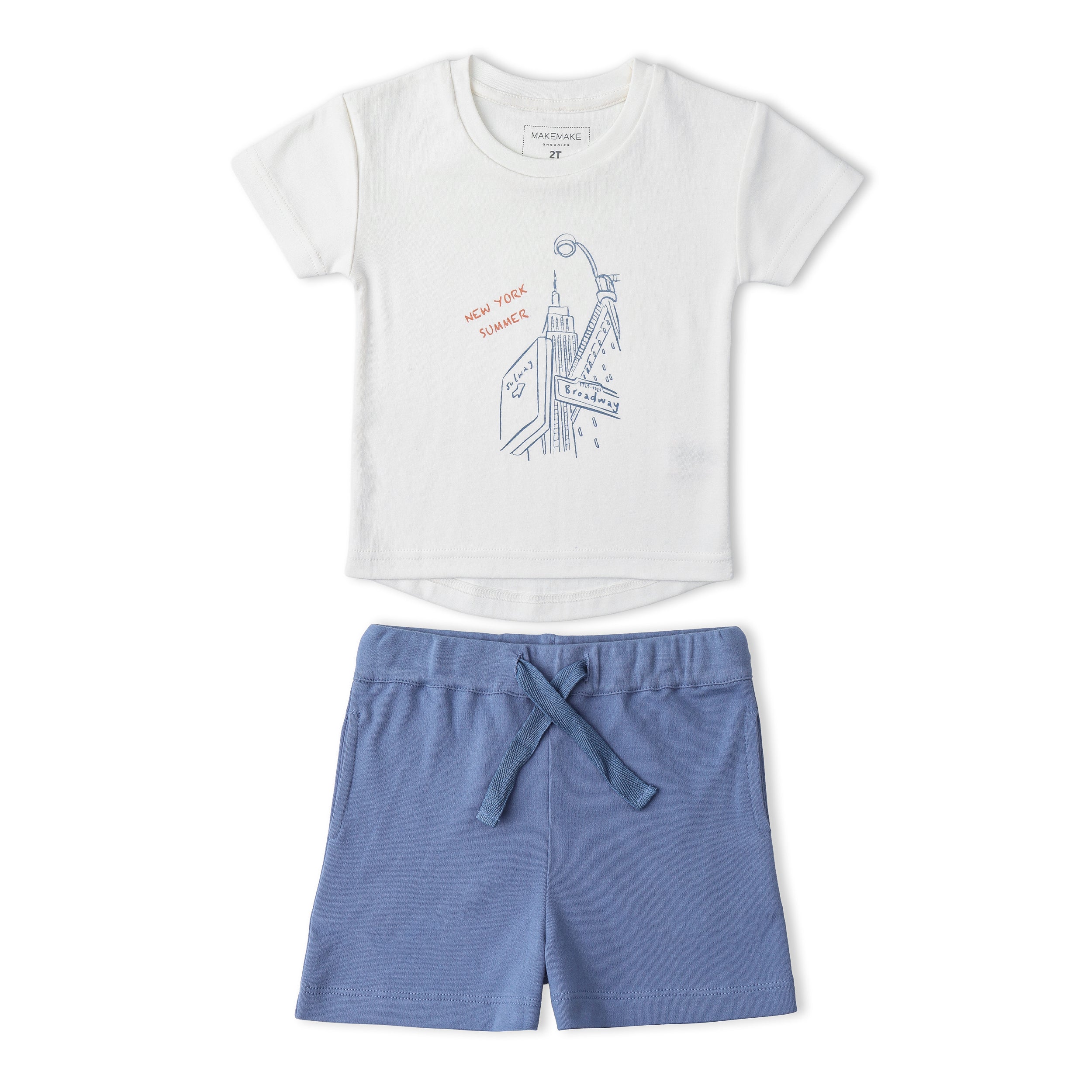 Makemake Organics - Organic Graphic Tee & Shorts Set - New York