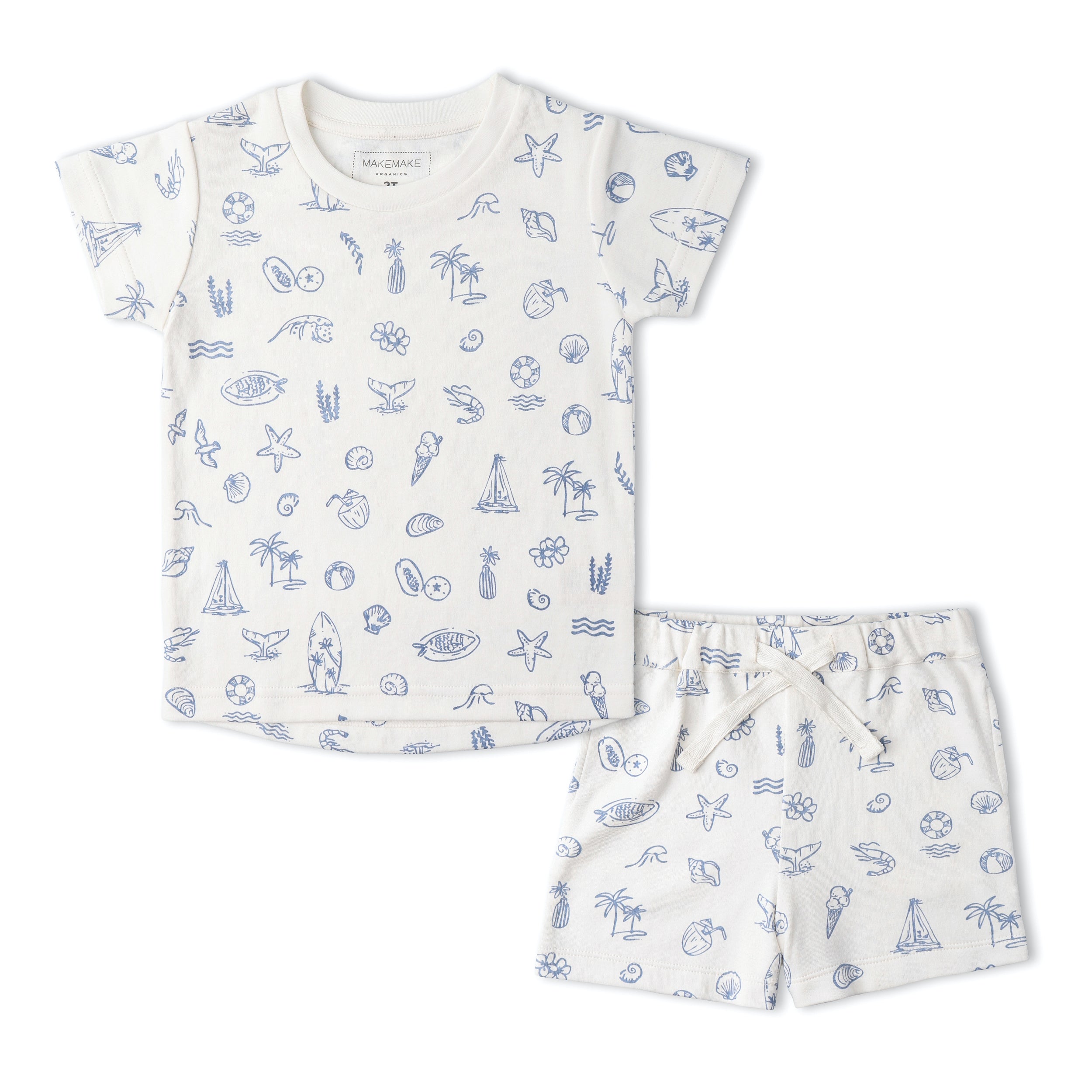 Makemake Organics - Organic Tee & Shorts Set - Coastal