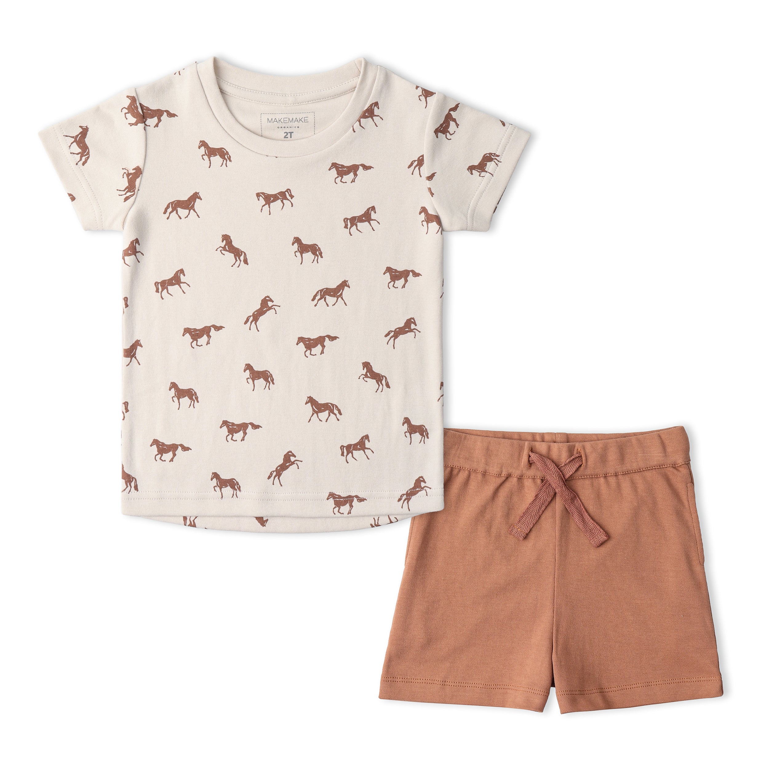 Makemake Organics - Organic Tee & Shorts Set - Horses