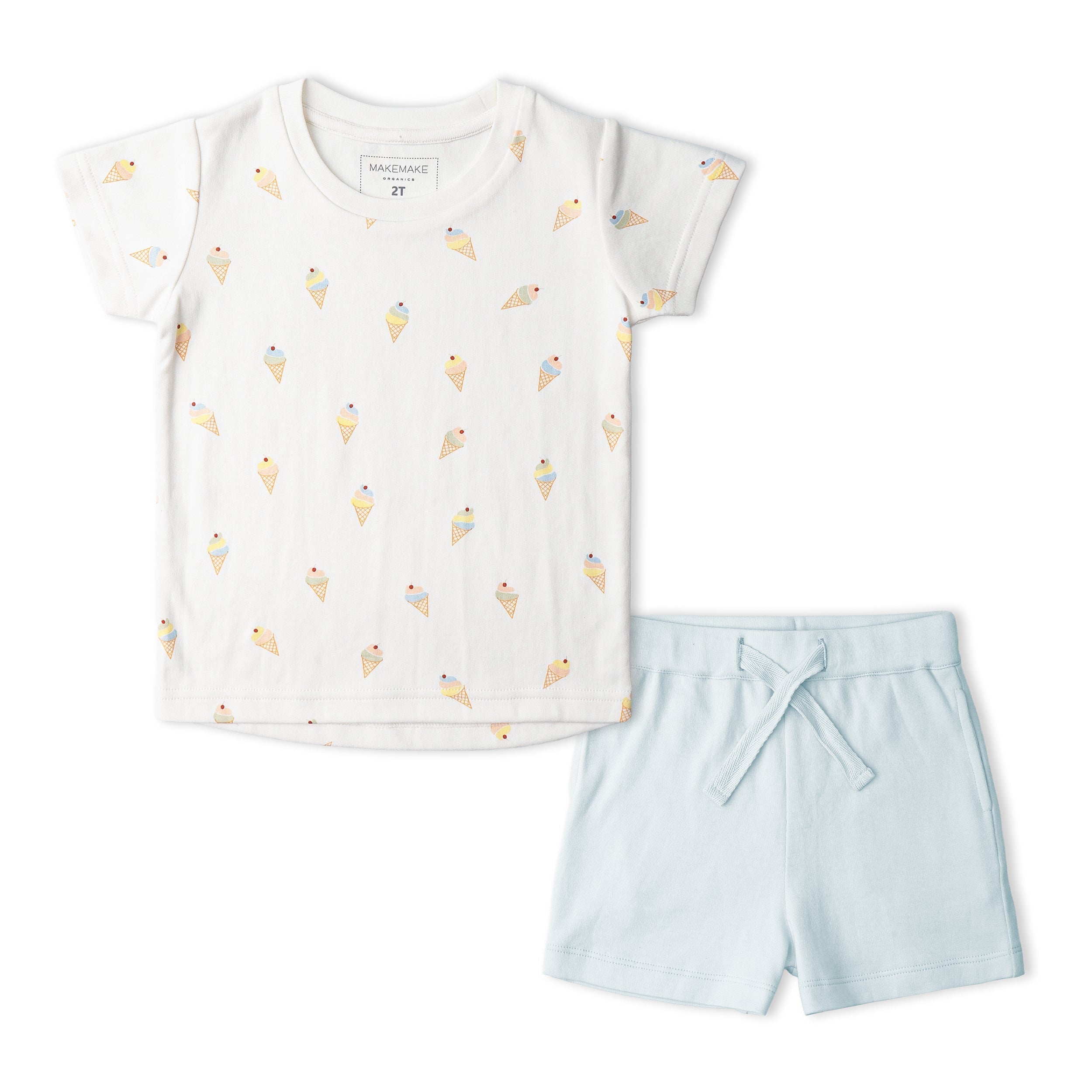 Makemake Organics - Organic Tee & Shorts Set - Ice Cream