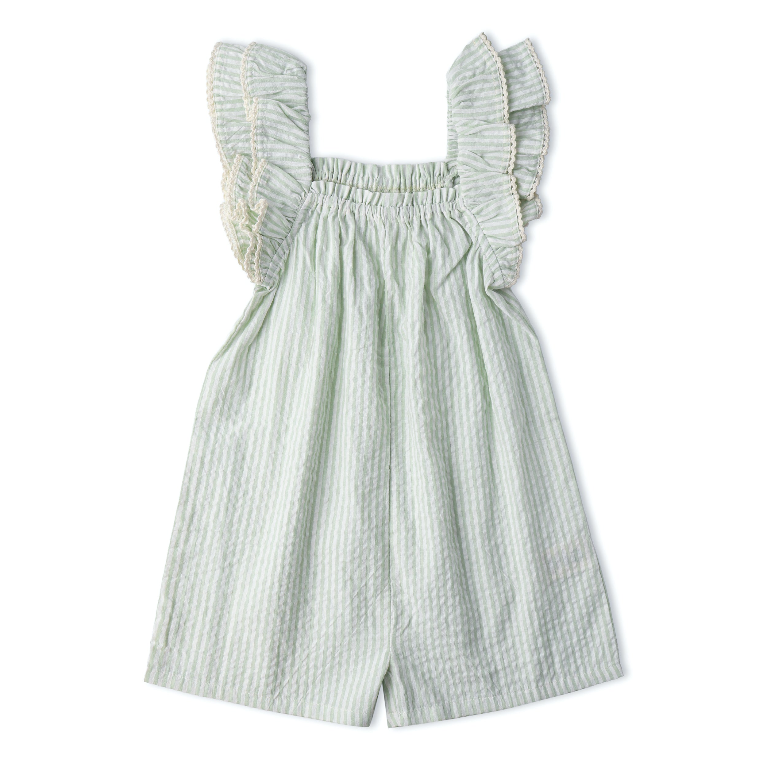 Makemake Organics - Organic Flutter Jumpsuit - Basil Stripes