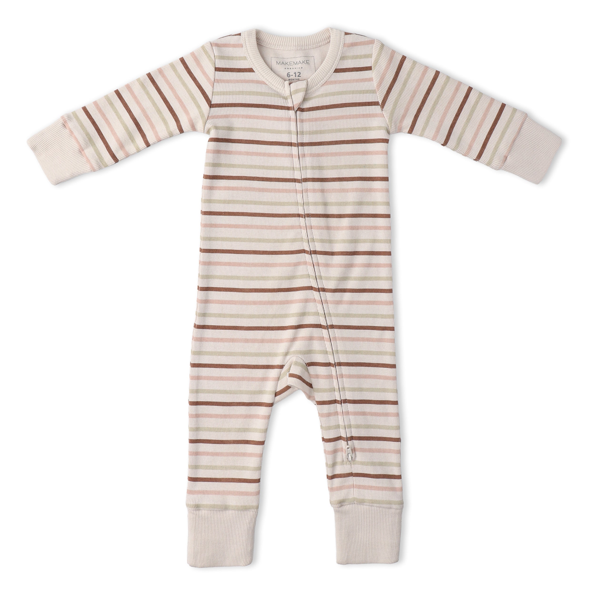 Makemake Organics - Organic 2-Way Zip Romper - Terra Stripes