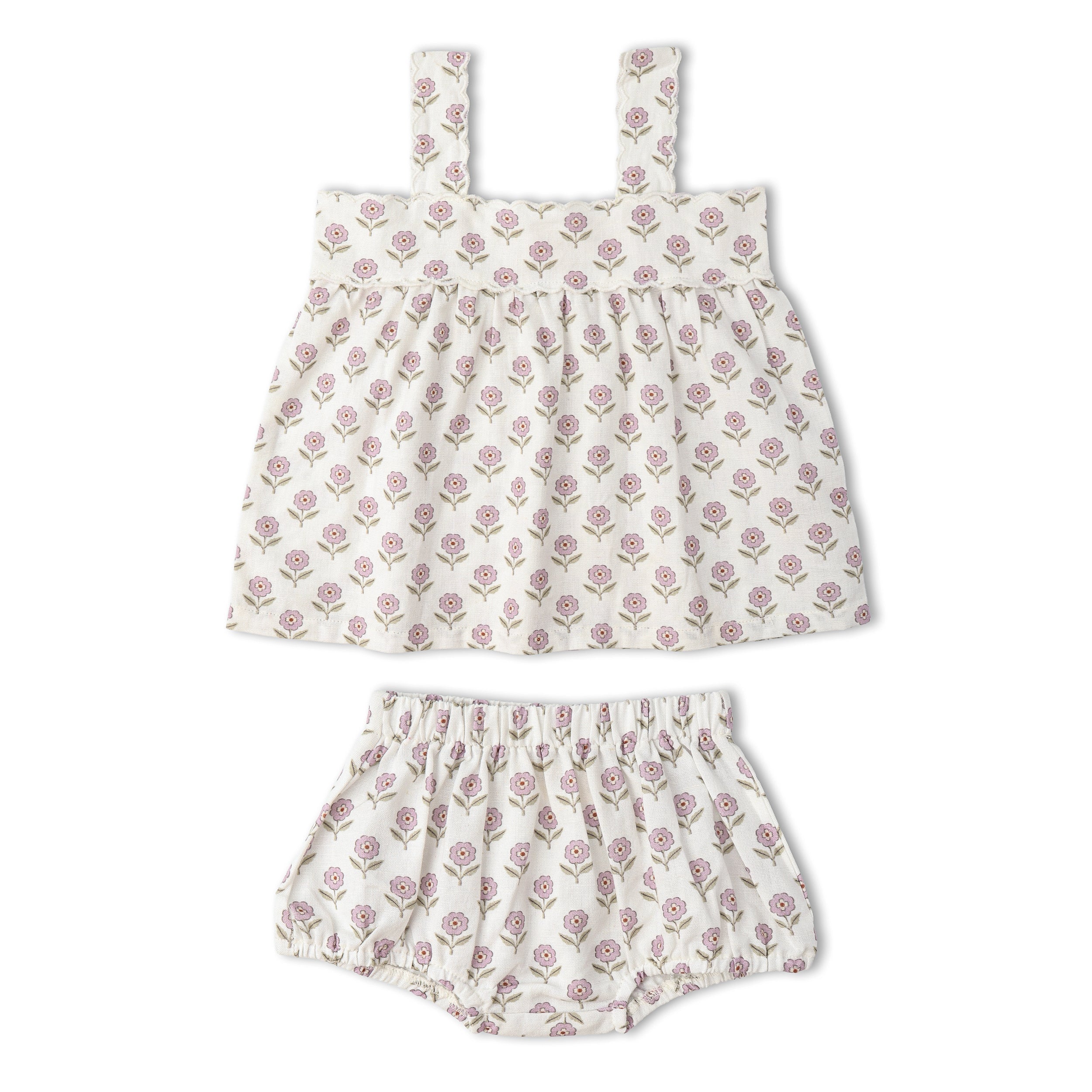 Makemake Organics - Organic Scalloped Top & Bloomers Set - Lavender