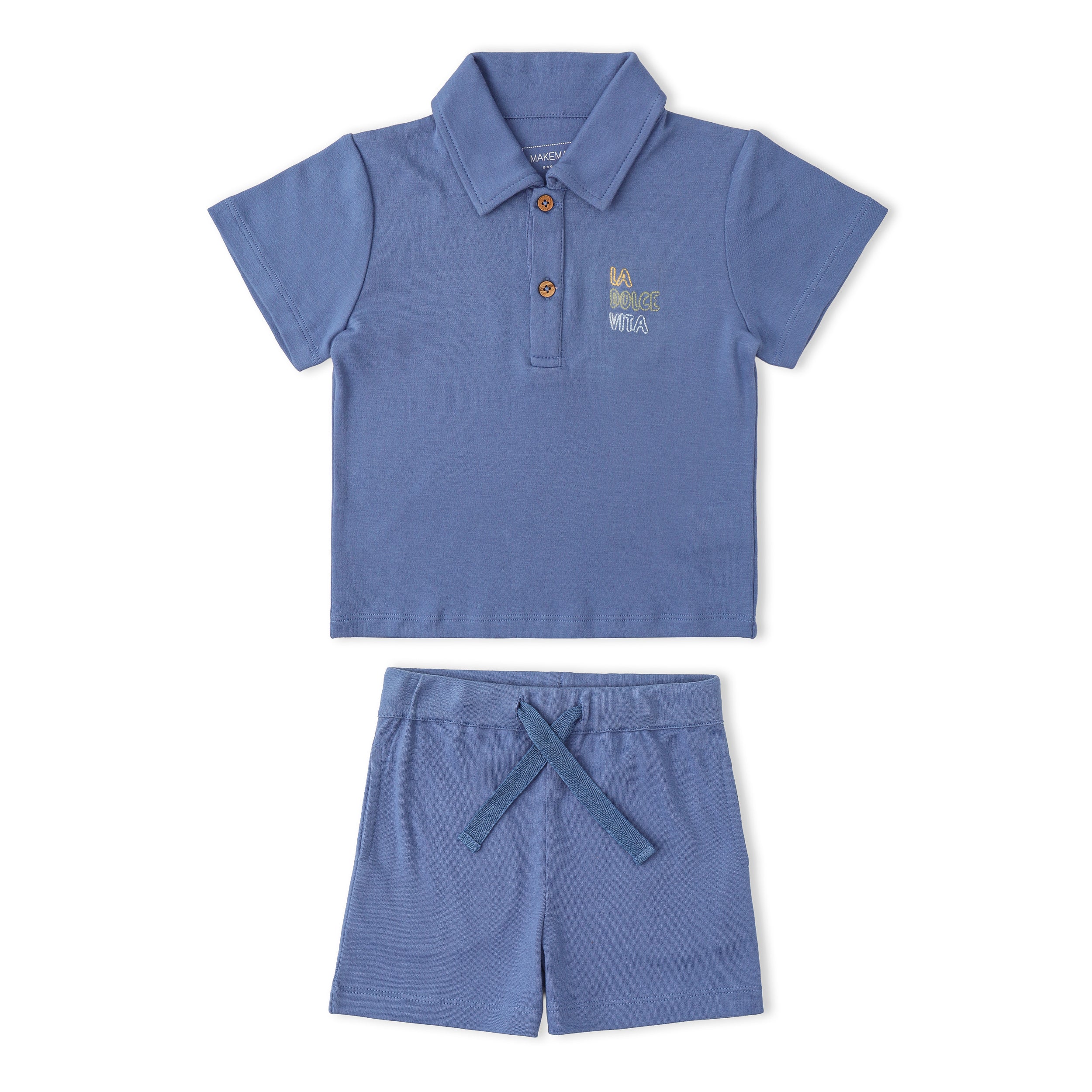 Makemake Organics - Organic Polo Shirt & Shorts Set - Slate