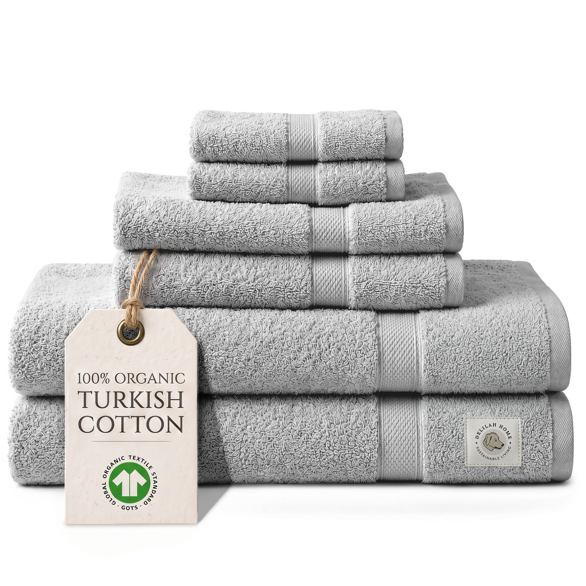 Delilah Home 100% Organic Cotton Bath Towels Collection