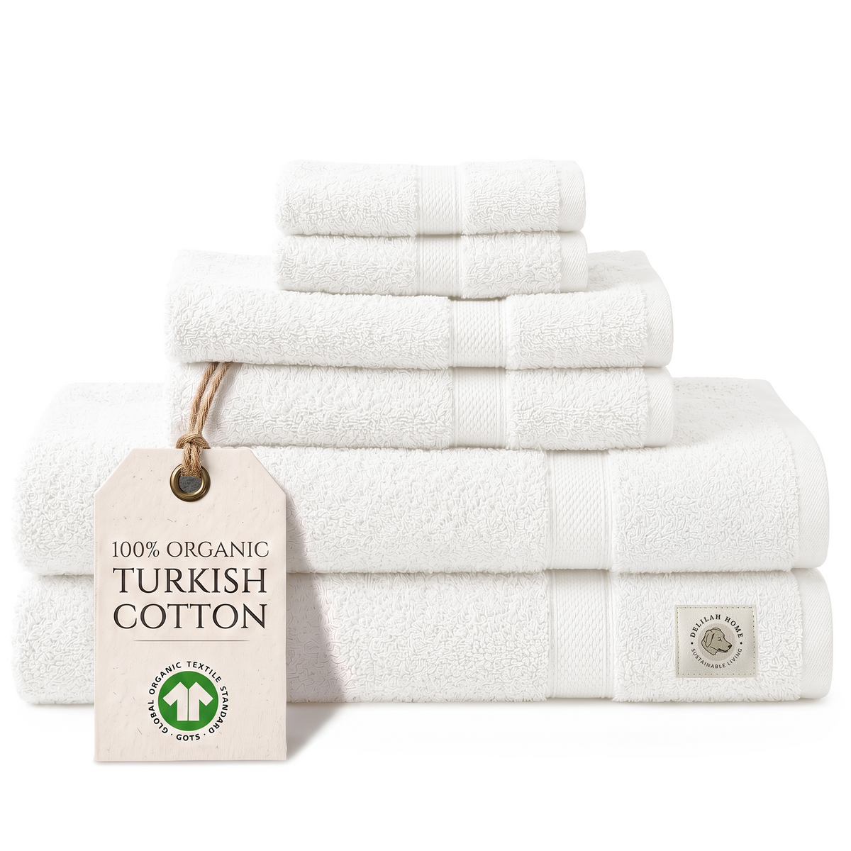 Delilah Home 100% Organic Cotton Bath Towels Collection