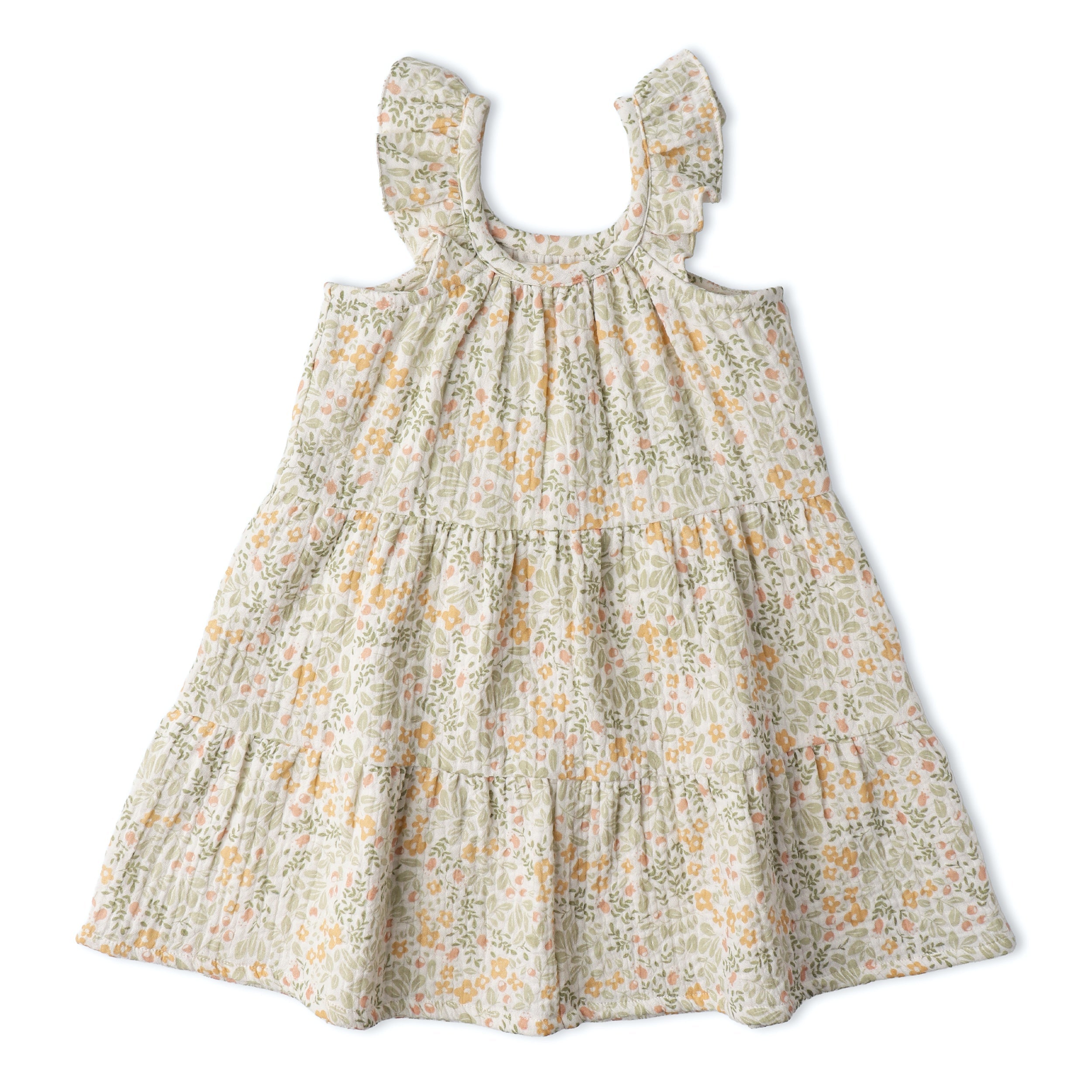 Makemake Organics - Organic Ruffle Tiered Dress - Bloomfield
