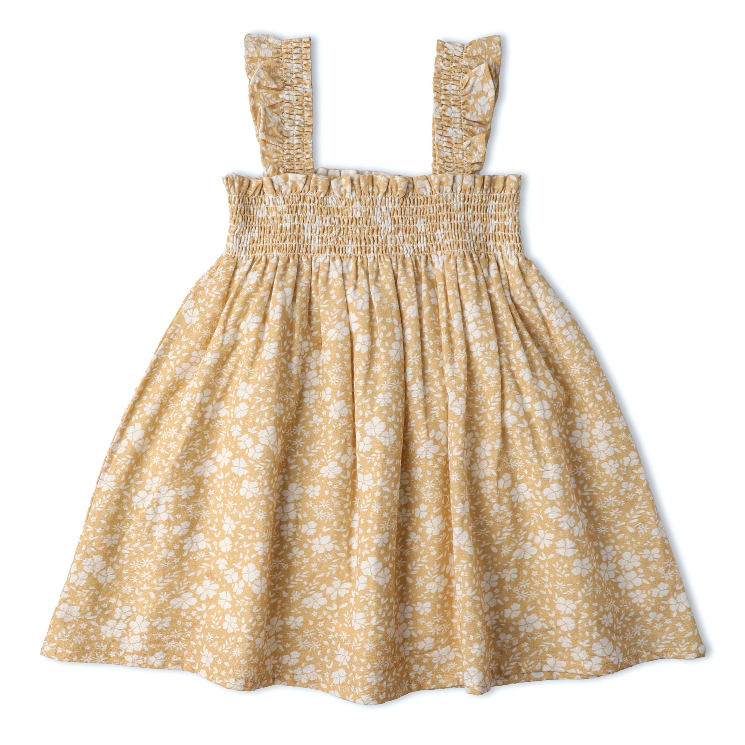 Makemake Organics - Organic Smocked Sundress - Yellow Blossom