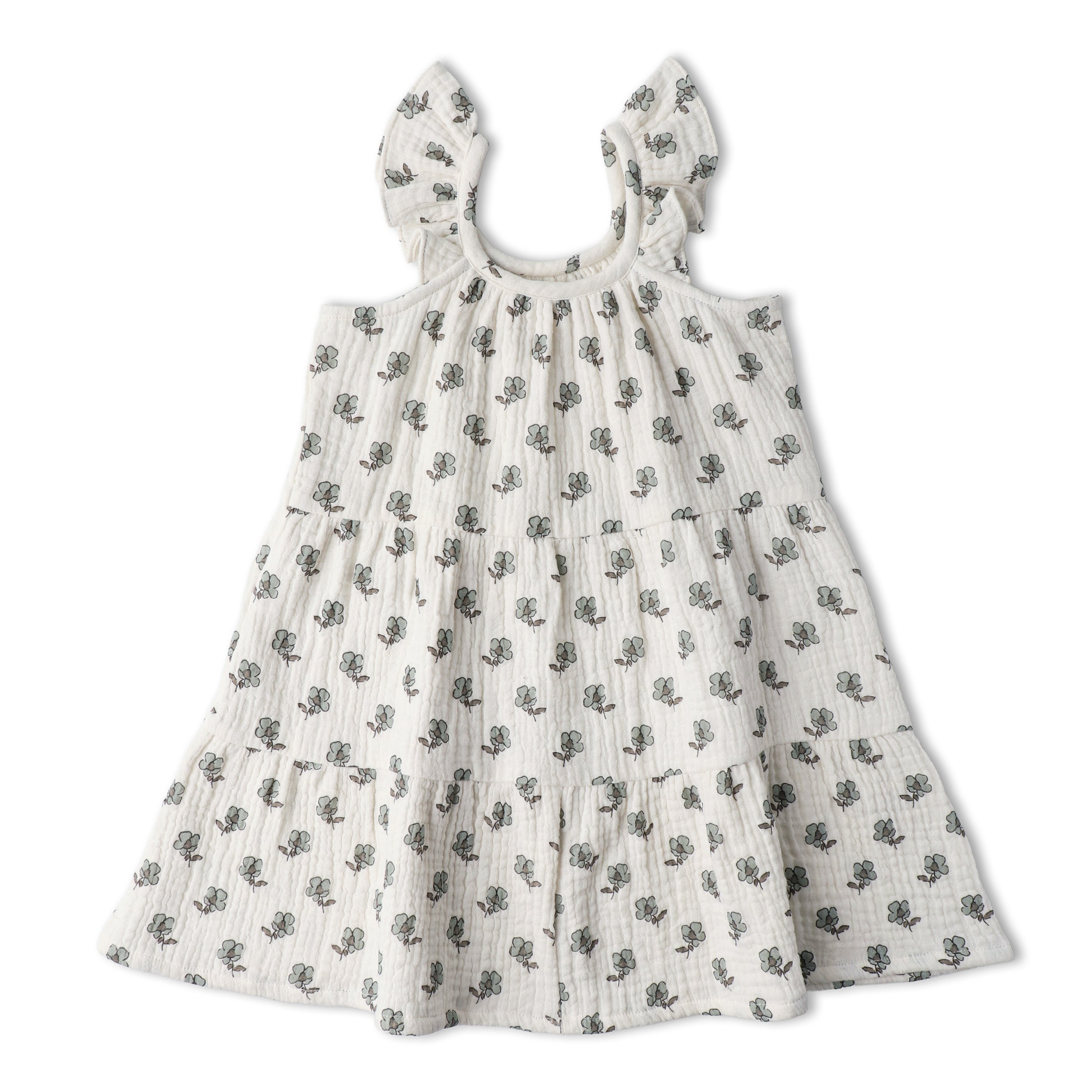 Makemake Organics - Organic Ruffle Tiered Dress - Poppy