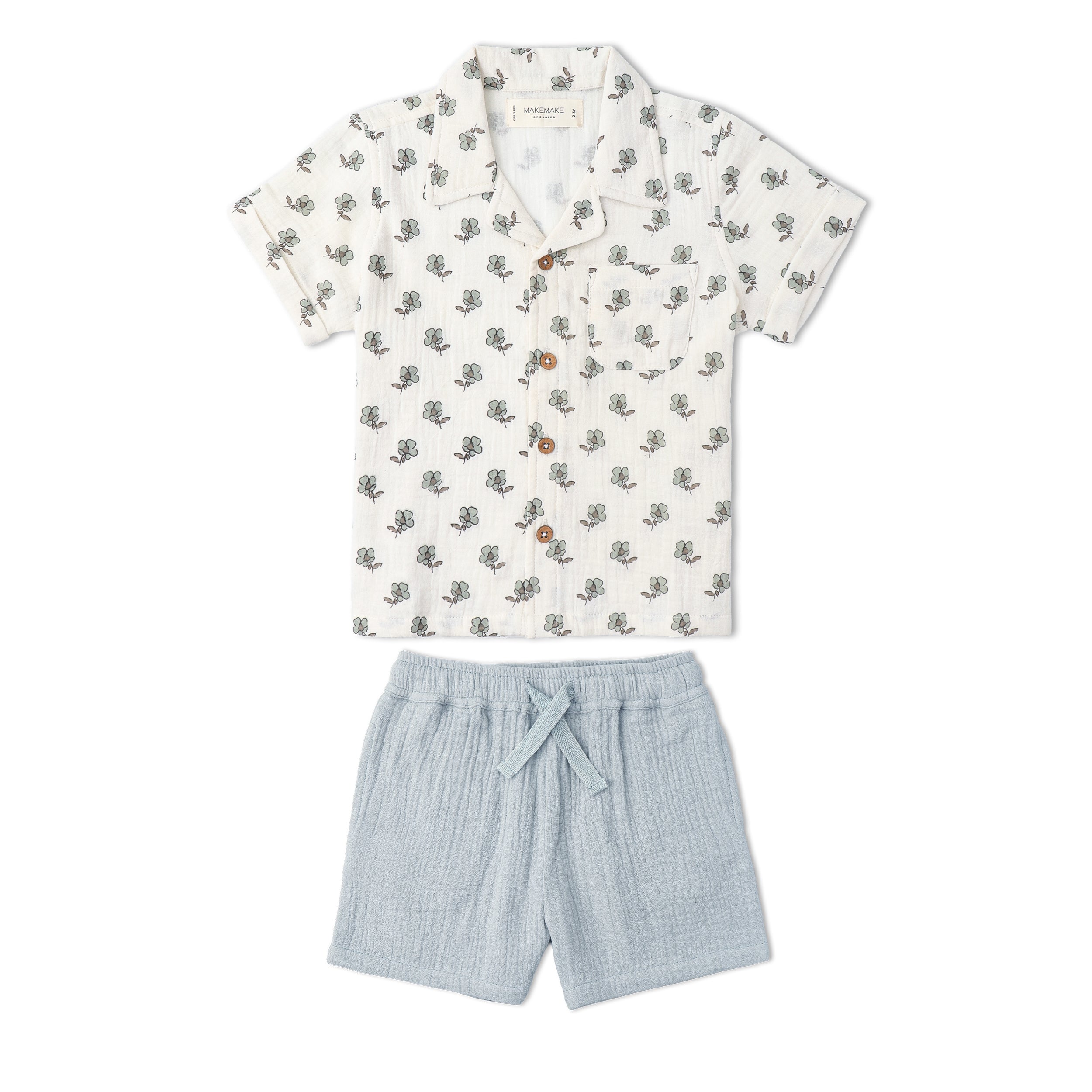 Makemake Organics - Organic Shirt & Shorts Set - Poppy