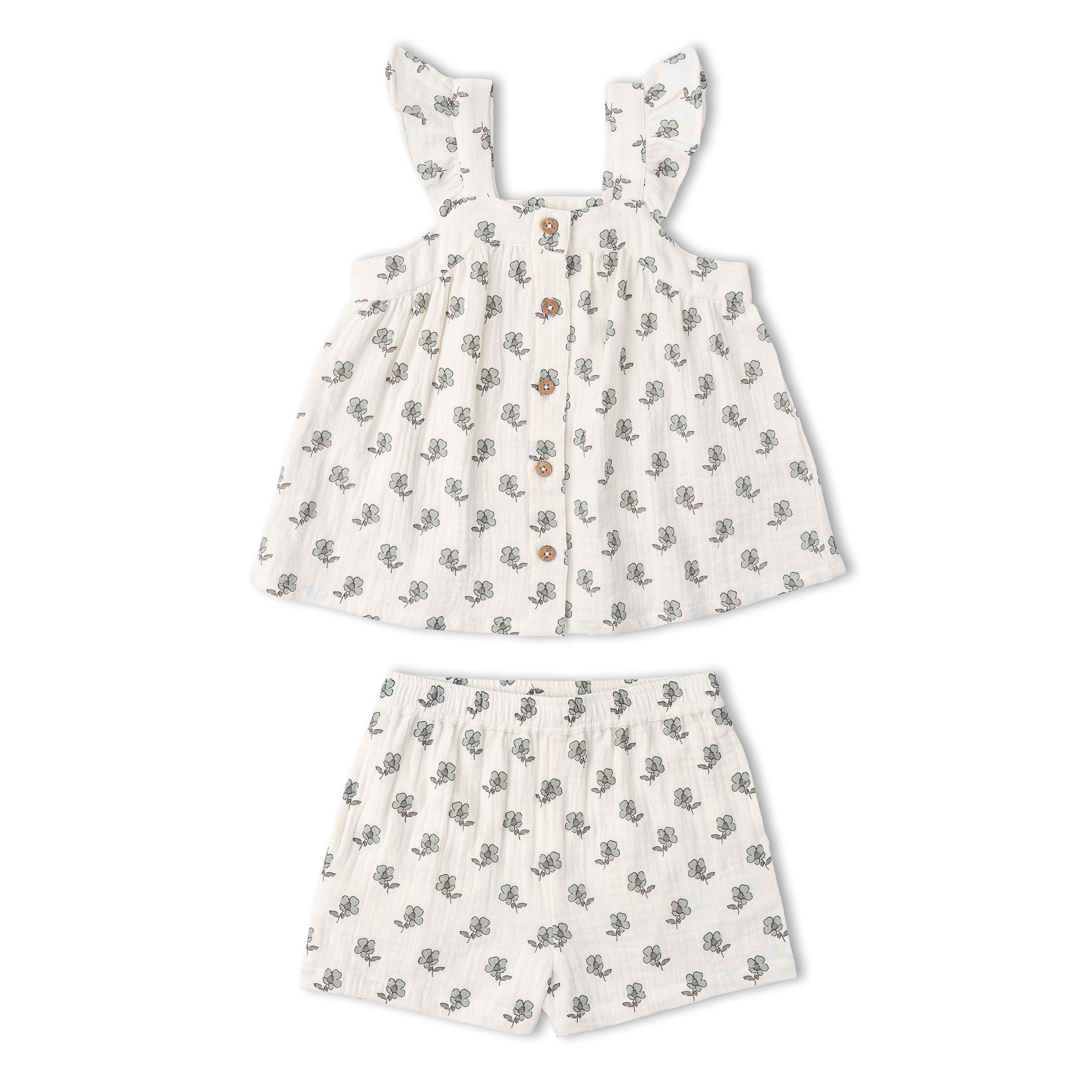 Makemake Organics - Organic Flutter Top & Shorts Set - Poppy