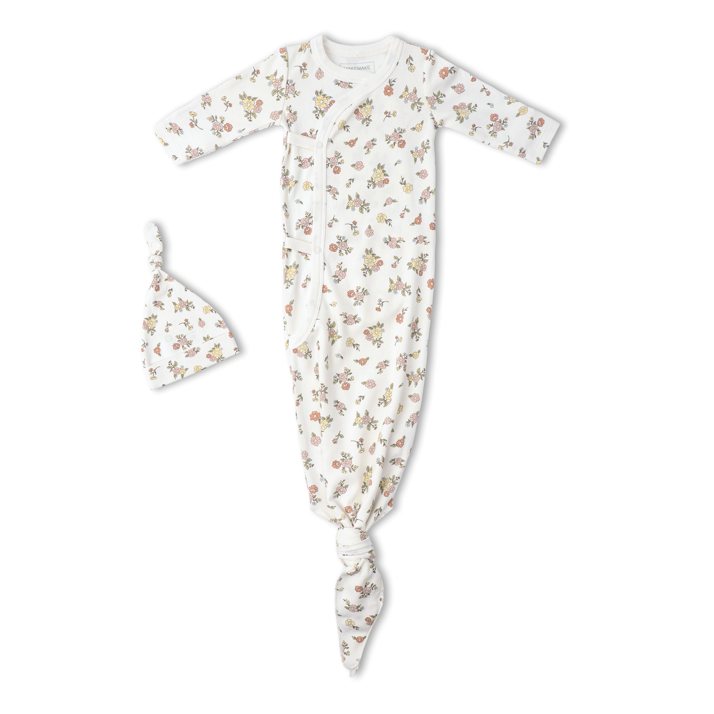 Makemake Organics - Organic Kimono Knotted Sleep Gown - Meadow