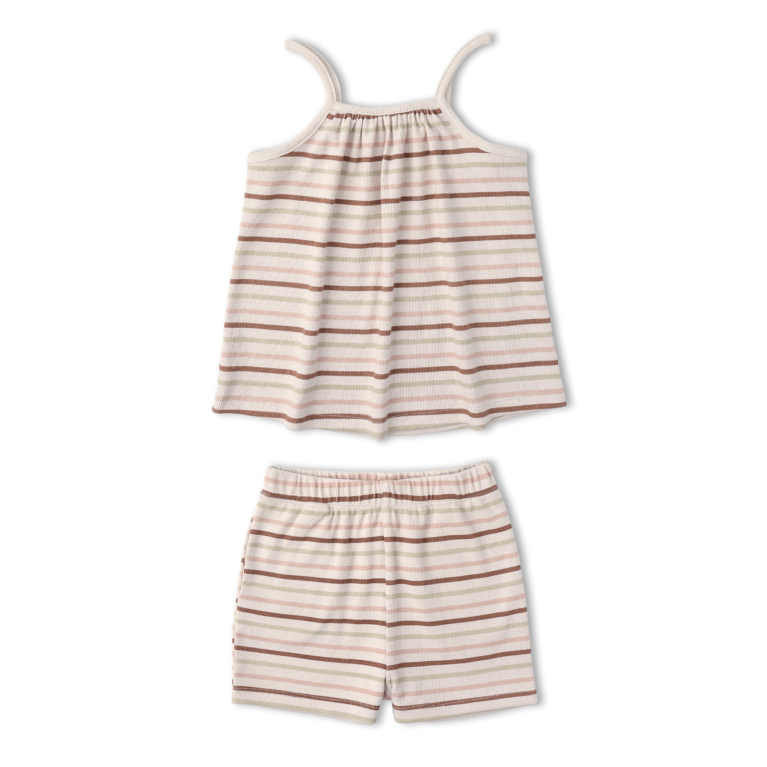 Makemake Organics - Organic Tank Top & Shorts Set - Terra Stripes