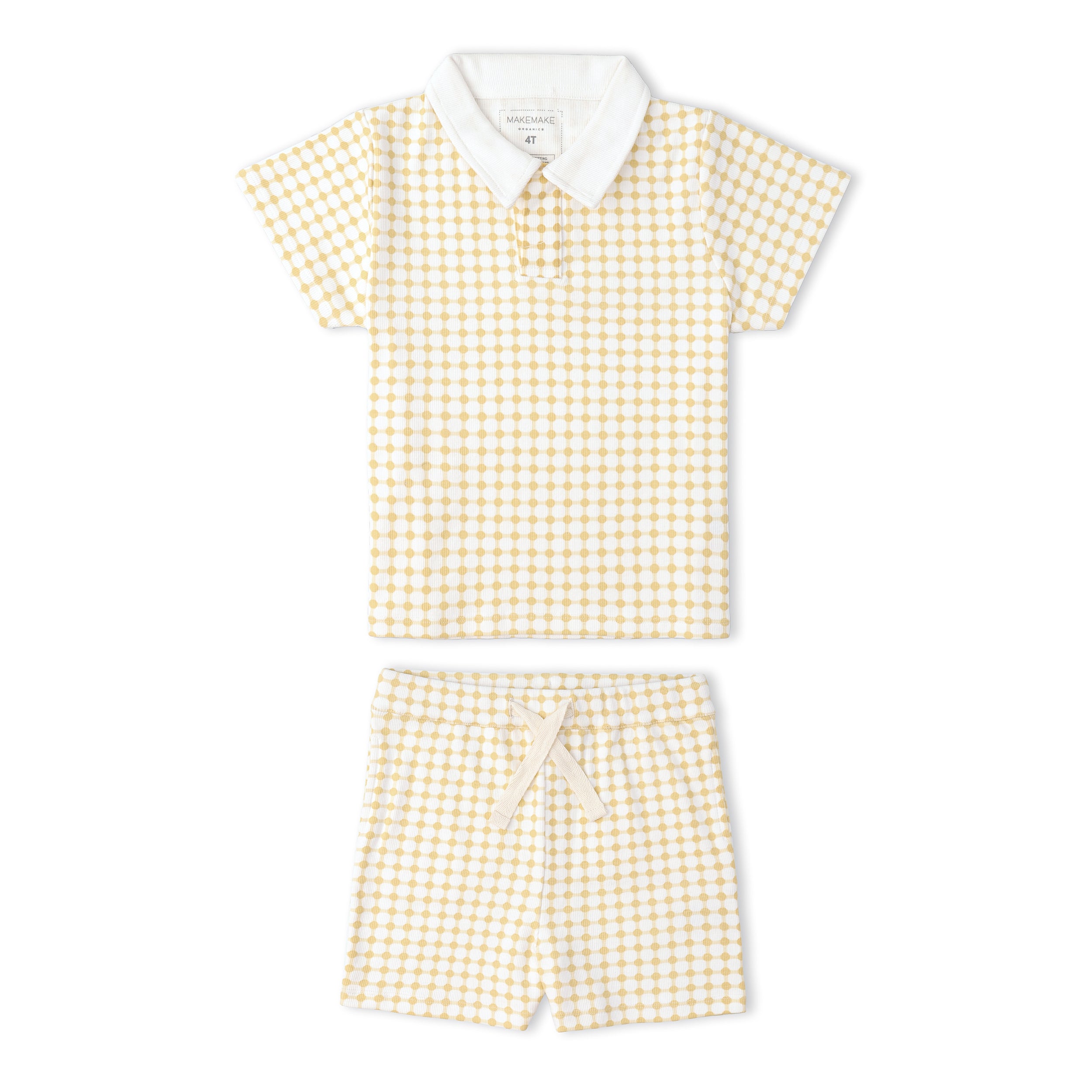 Makemake Organics - Organic Collar Tee & Shorts Set - Dotty Gingham