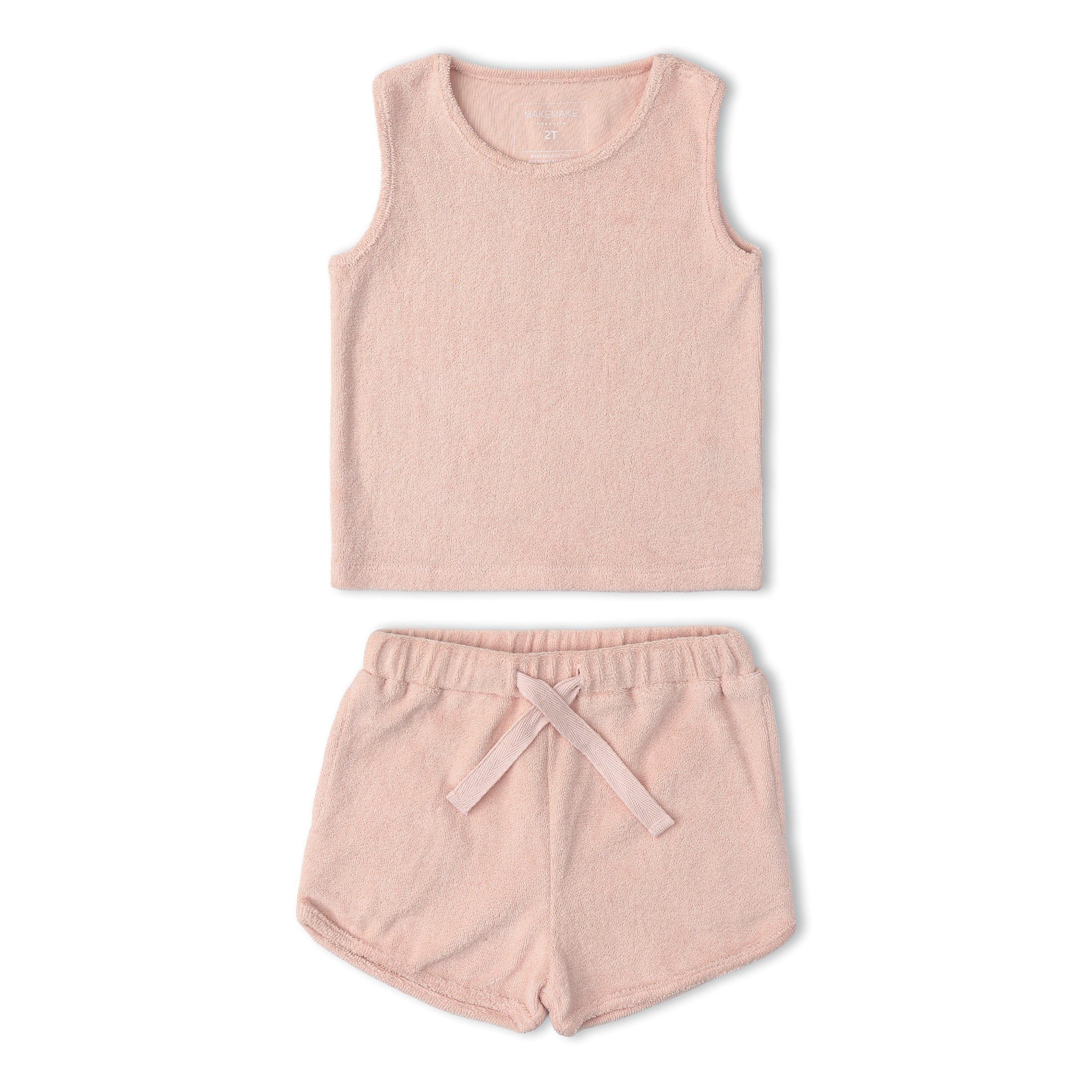 Makemake Organics - Organic Sleeveless Tee & Shorts Set - Blush