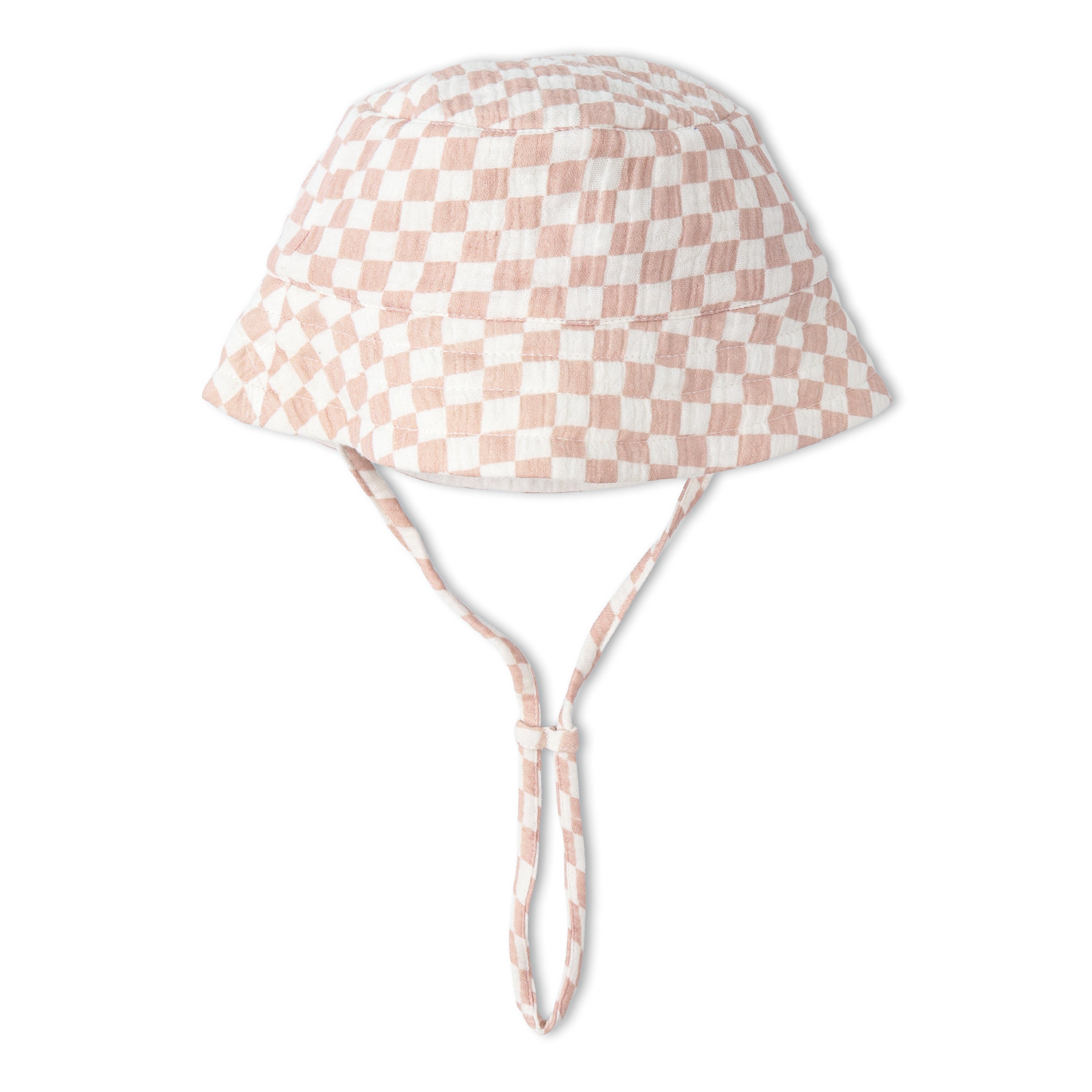 Makemake Organics - Organic Bucket Sun Hat - Brick Checks