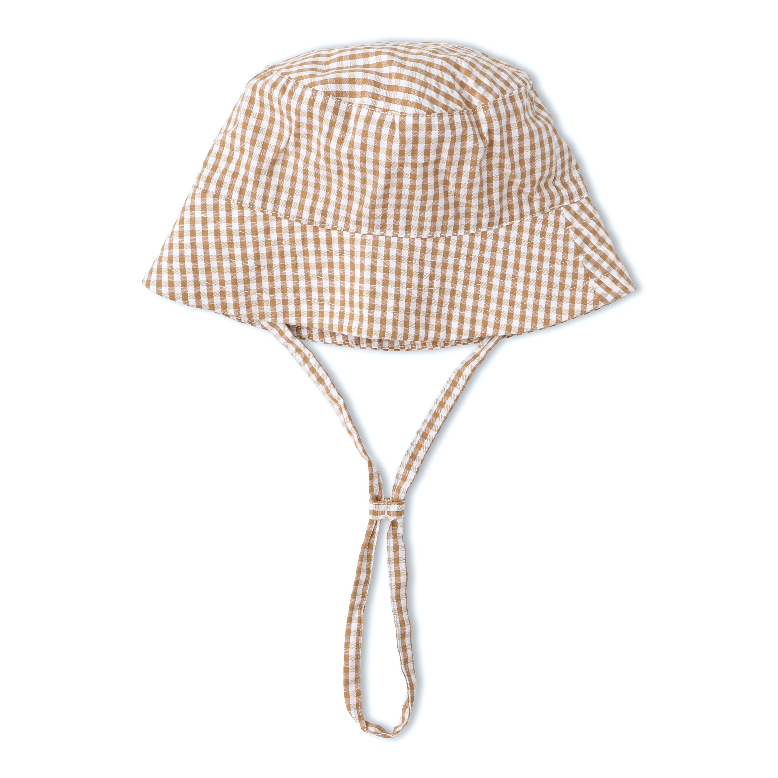 Makemake Organics - Organic Bucket Sun Hat - Caramel Check