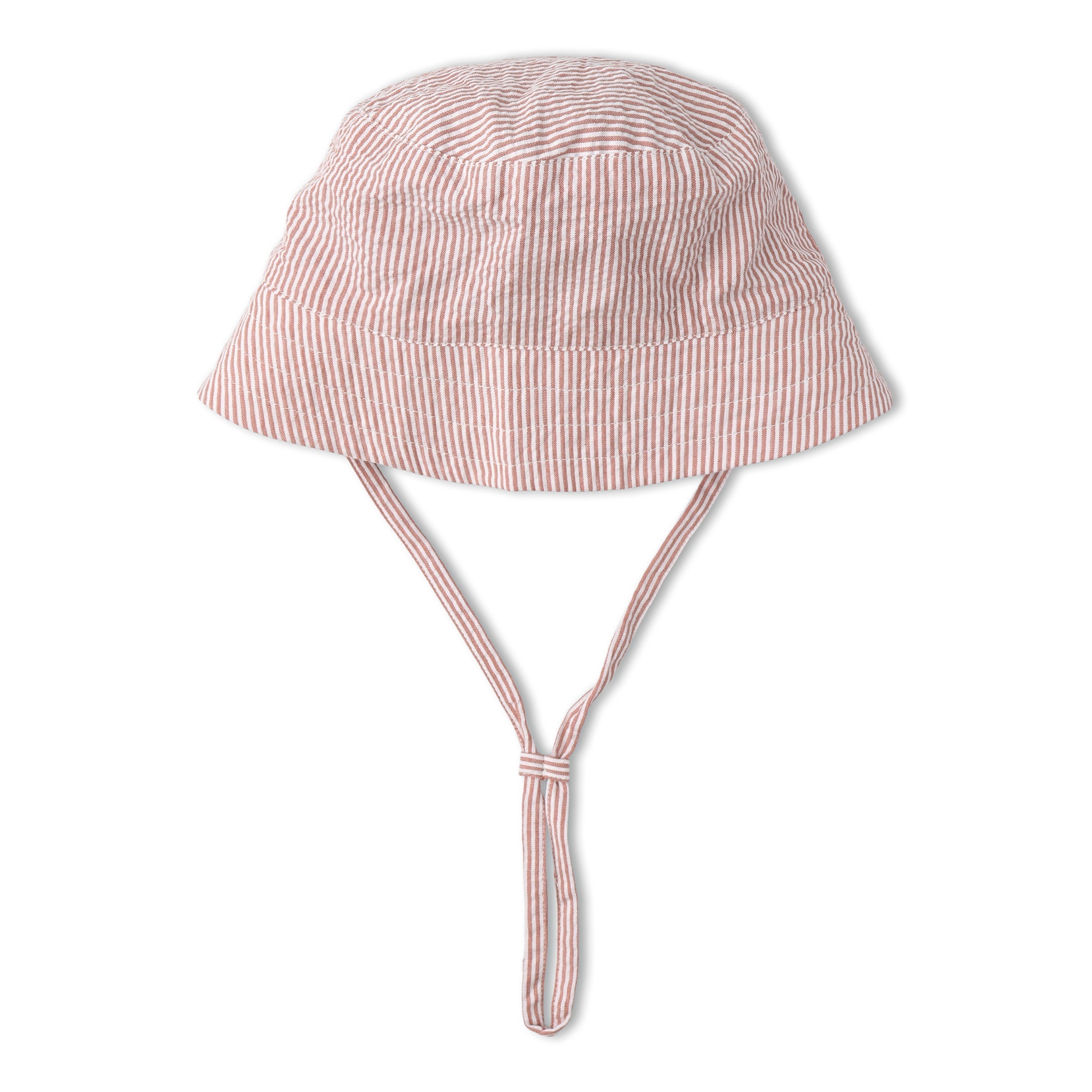 Makemake Organics - Organic Bucket Sun Hat - Coral Stripes