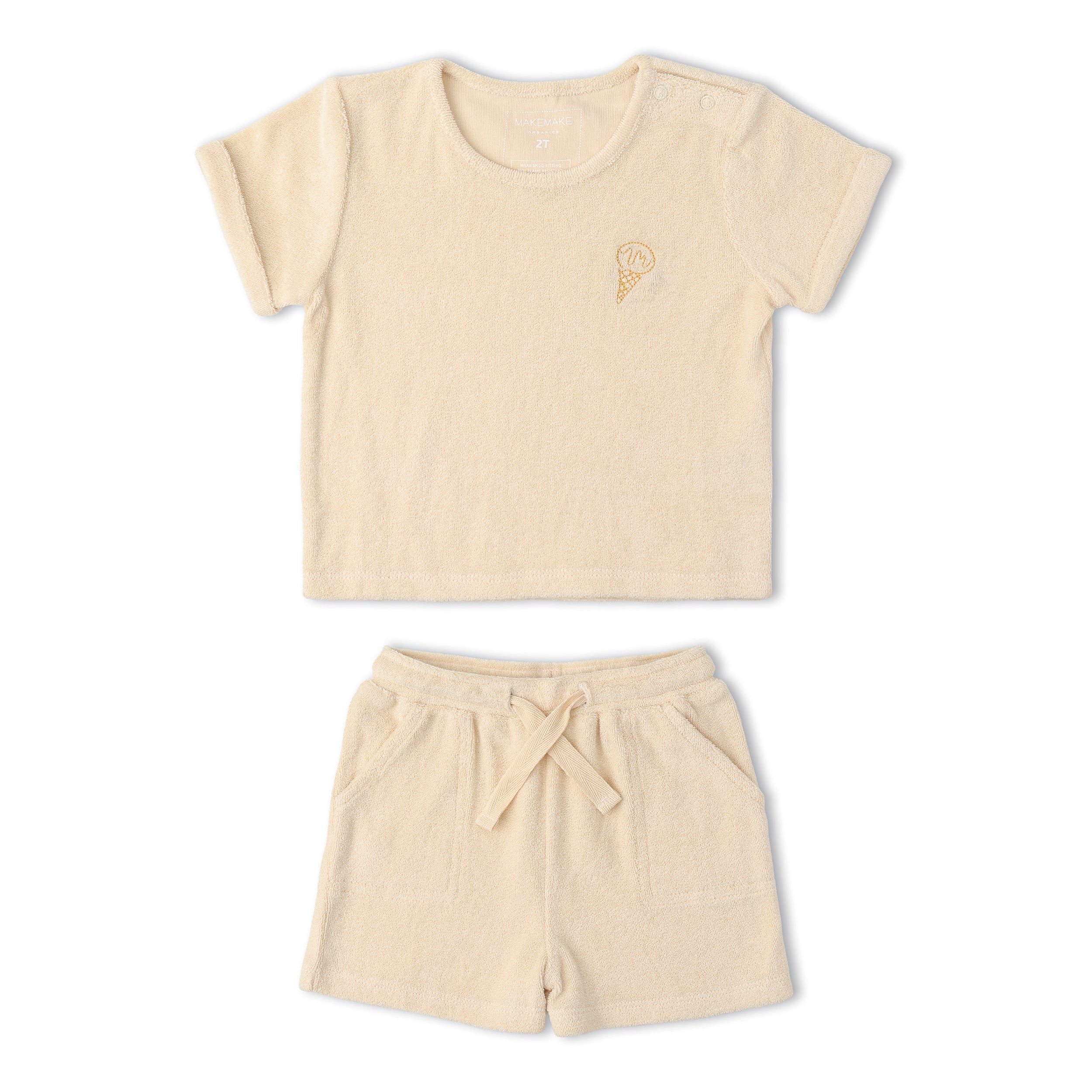 Makemake Organics - Organic Terry Tee & Shorts Set - Butter Yellow