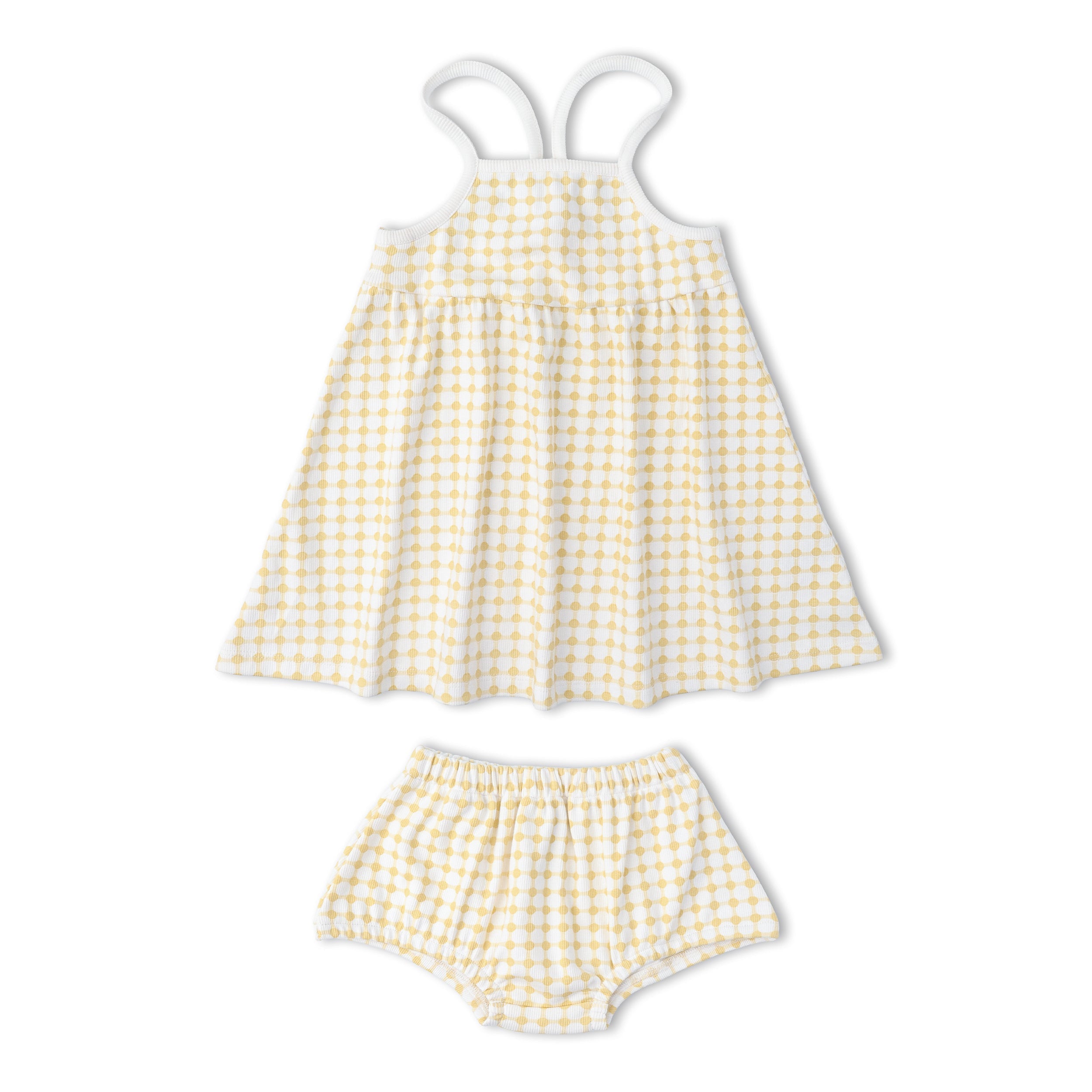 Makemake Organics - Organic Tie-Back Strap Dress - Dotty Gingham