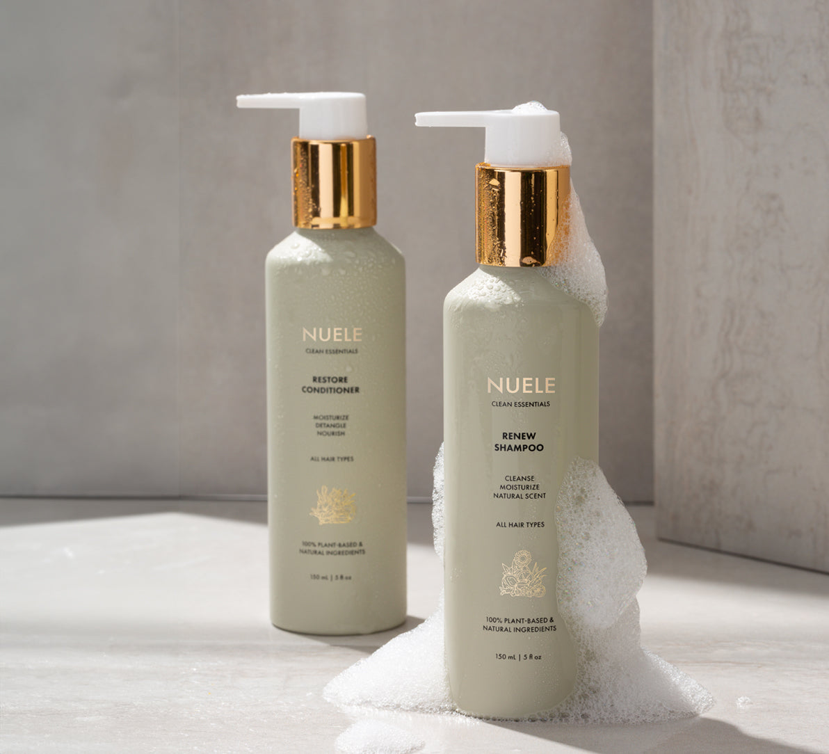 Nuele Renew Shampoo, Restore Conditioner