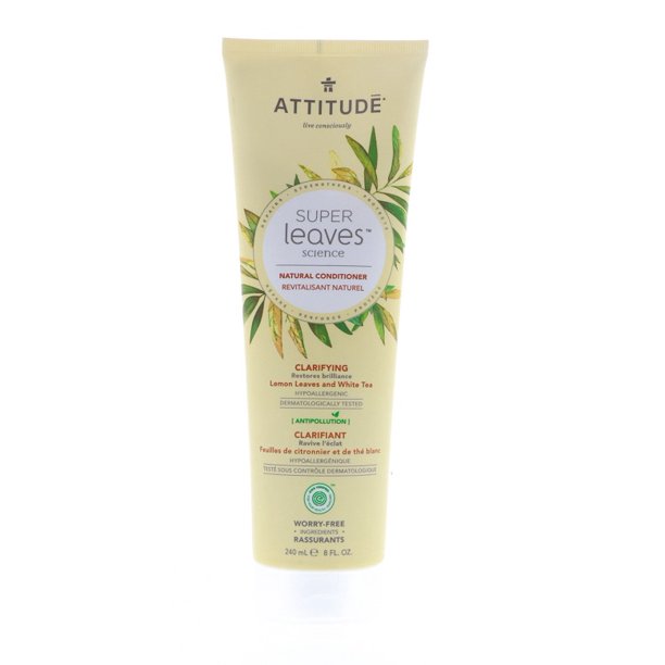 Attitude Super Leaves natural conditioner bottle on a white background