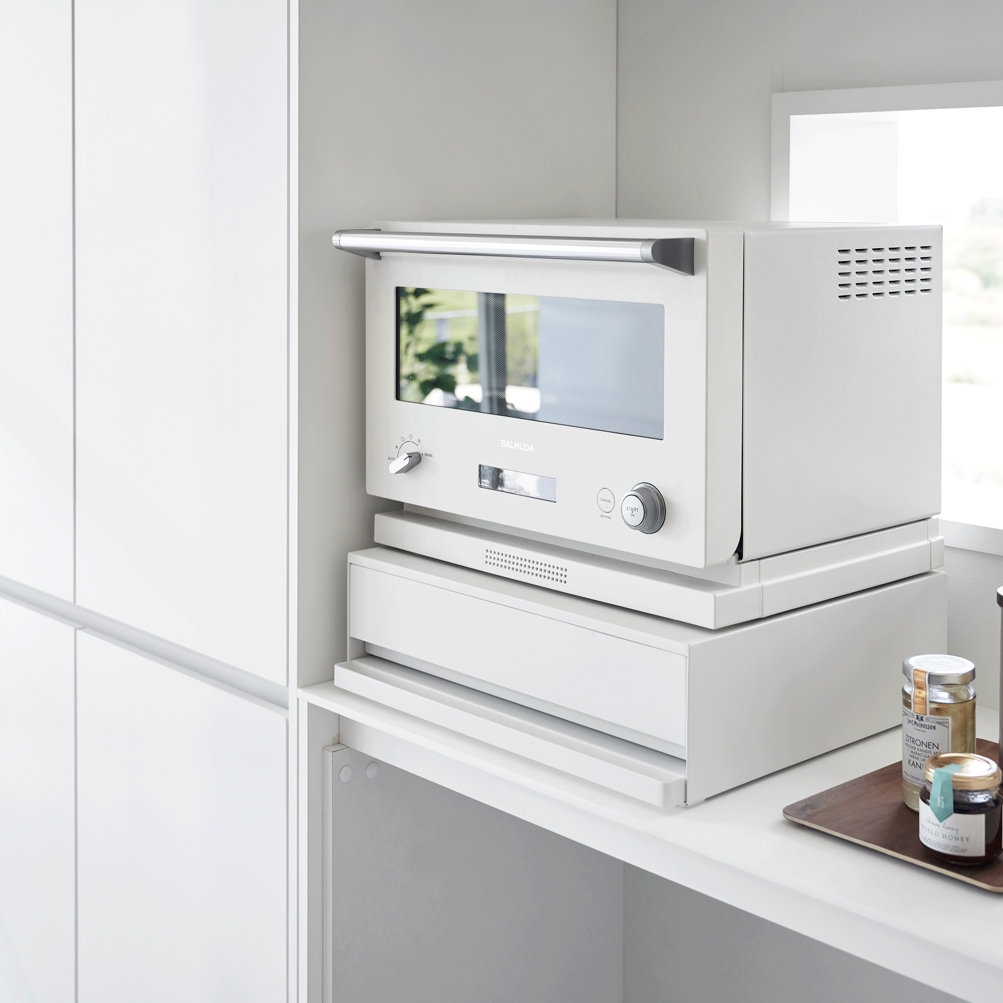 Yamazaki Home Countertop Drawer with Pull-Out Shelf - Steel