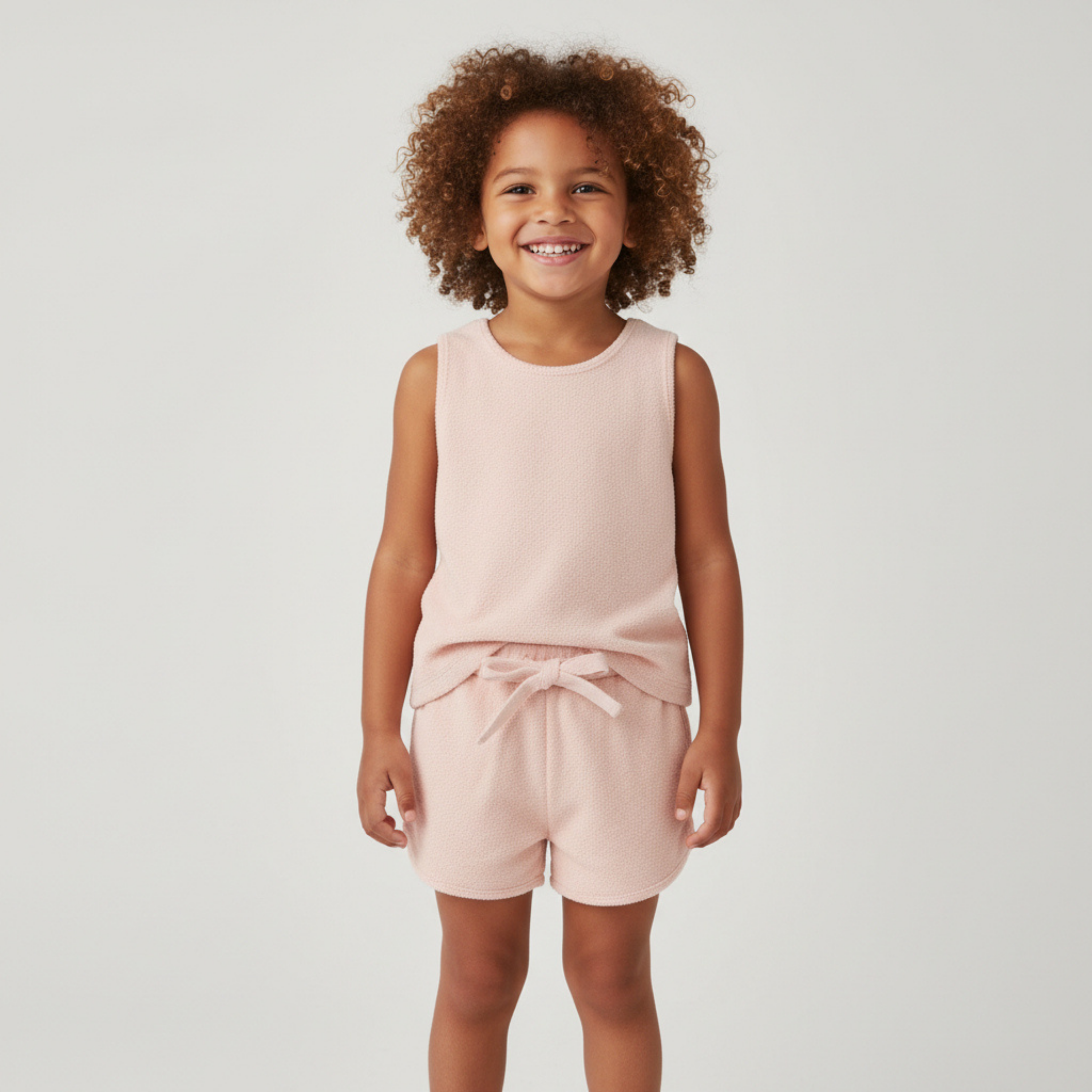 Makemake Organics - Organic Sleeveless Tee & Shorts Set - Blush