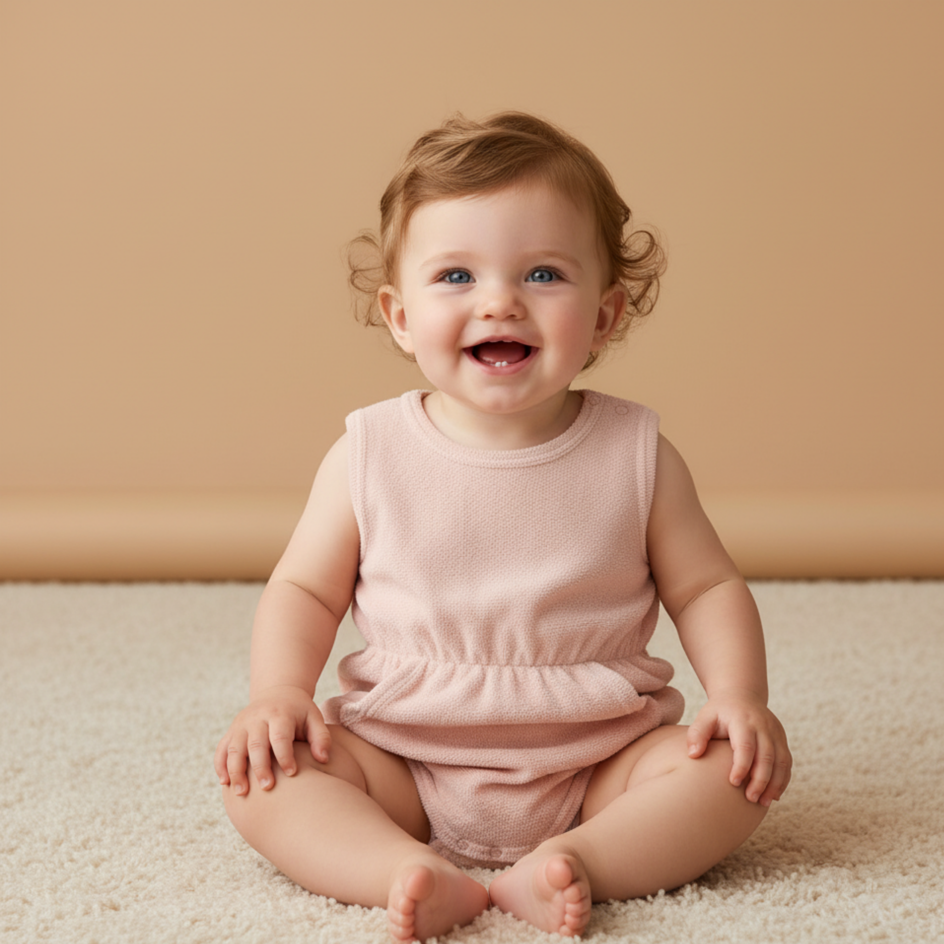Makemake Organics - Organic Clinch Romper - Blush