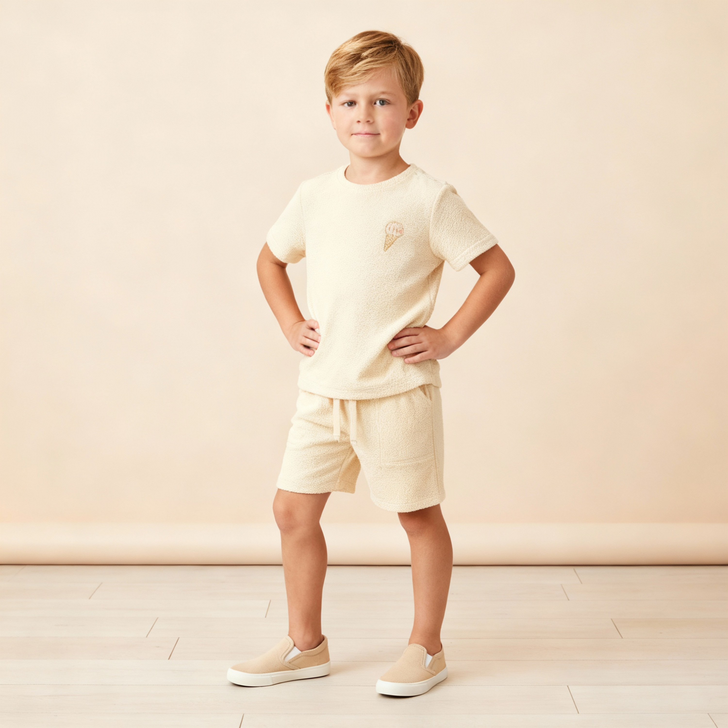 Makemake Organics - Organic Terry Tee & Shorts Set - Butter Yellow