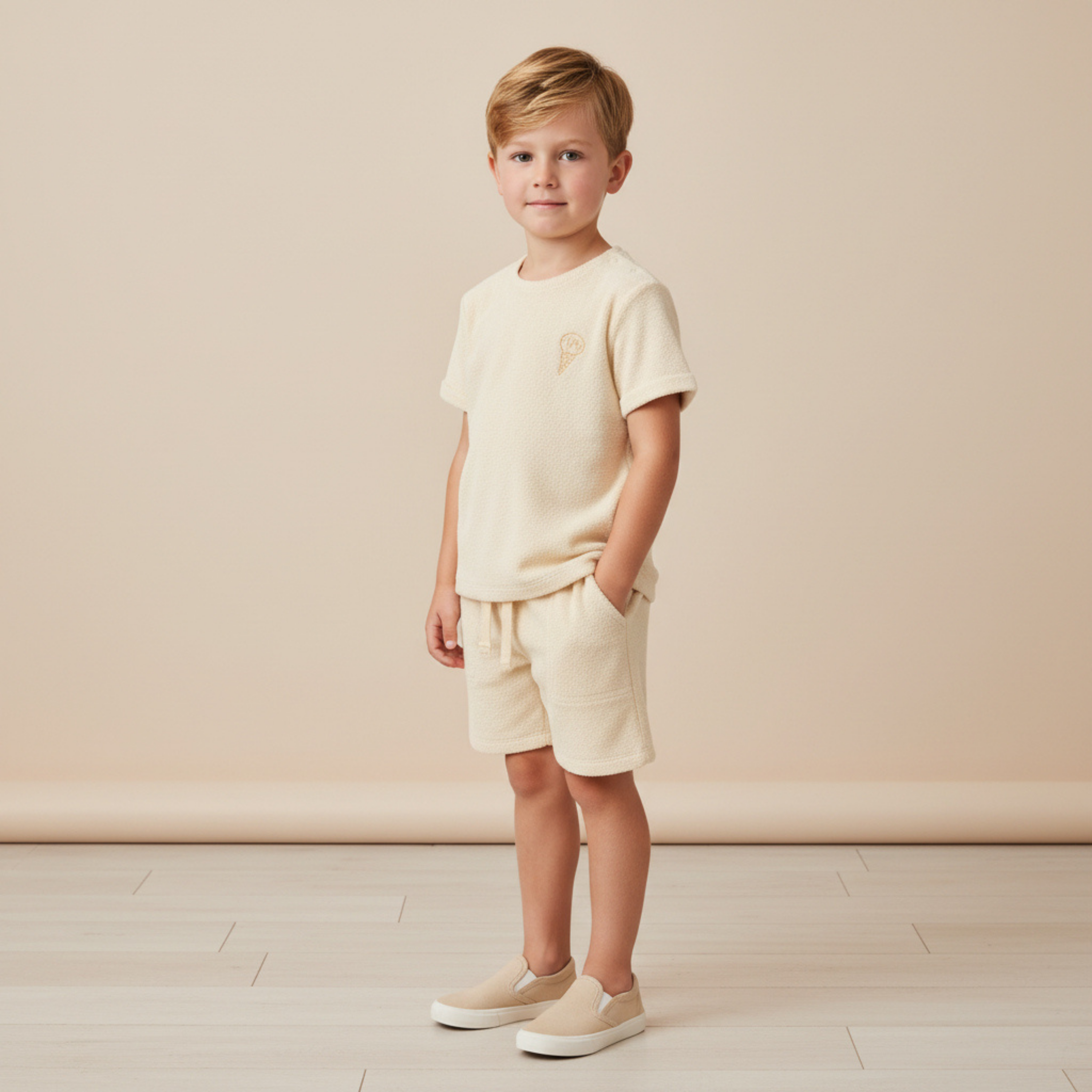 Makemake Organics - Organic Terry Tee & Shorts Set - Butter Yellow