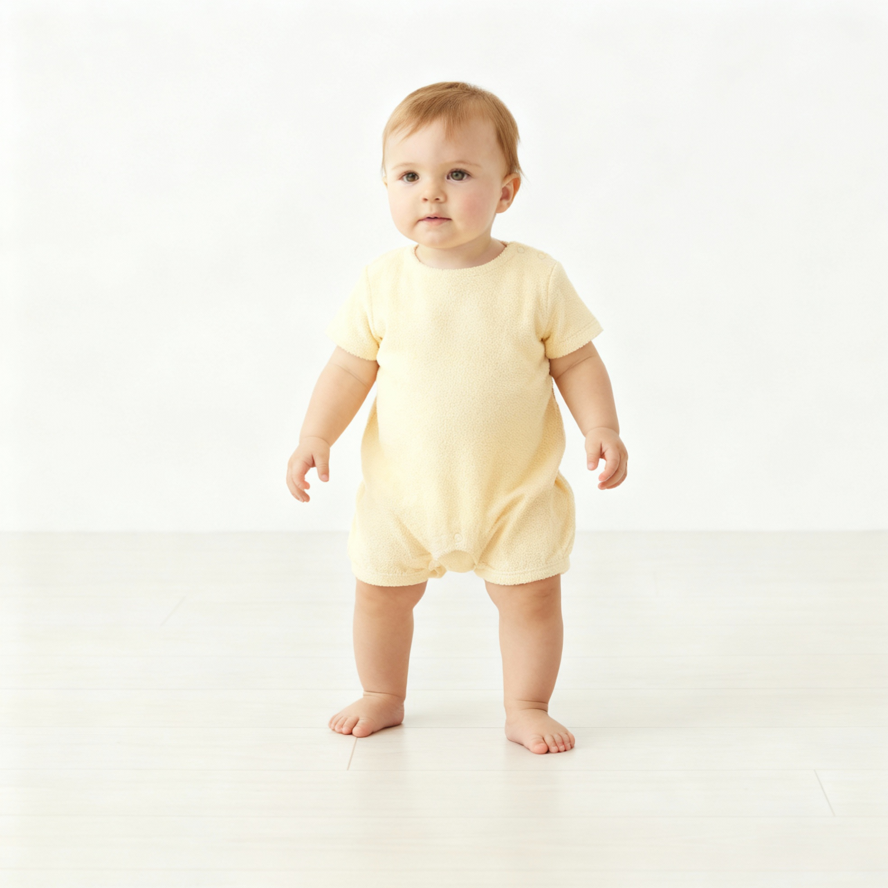 Makemake Organics - Organic Short Romper - Butter Yellow