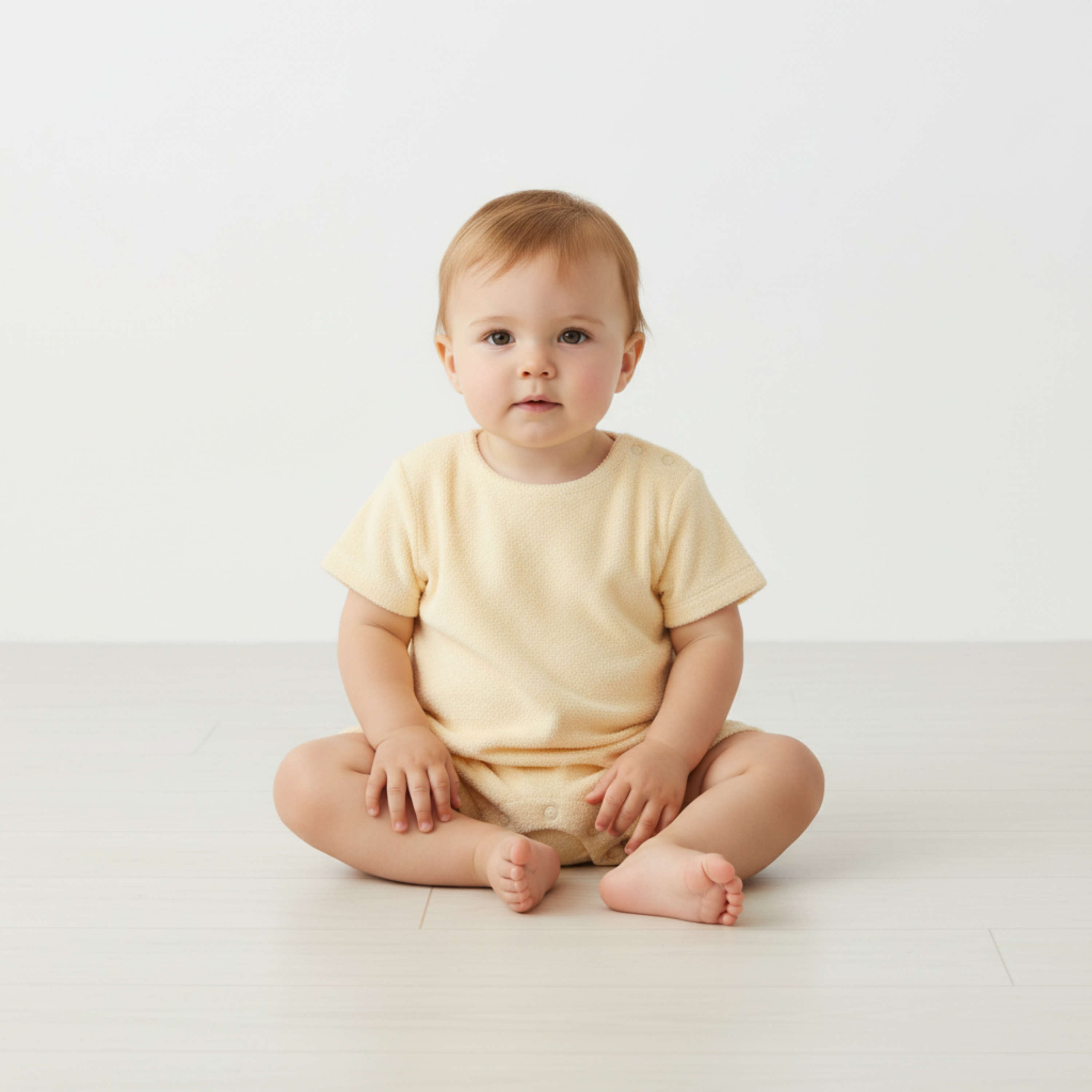 Makemake Organics - Organic Short Romper - Butter Yellow