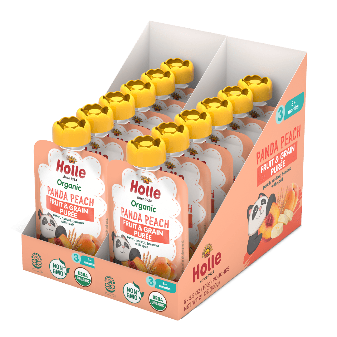 Holle Organic Panda Peach Fruit & Grain Pouches