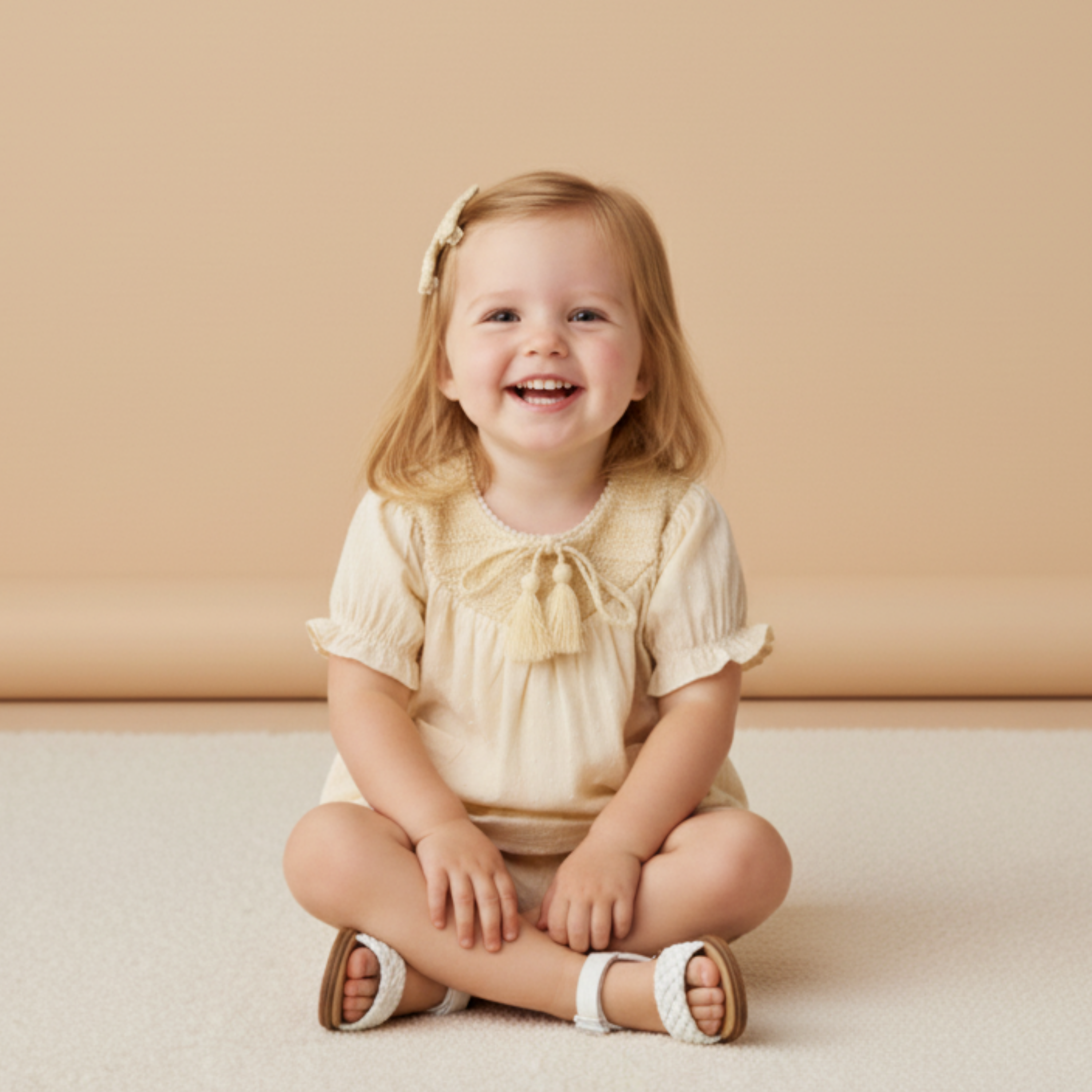 Makemake Organics - Organic Smocked Top & Shorts Set - Butter Yellow