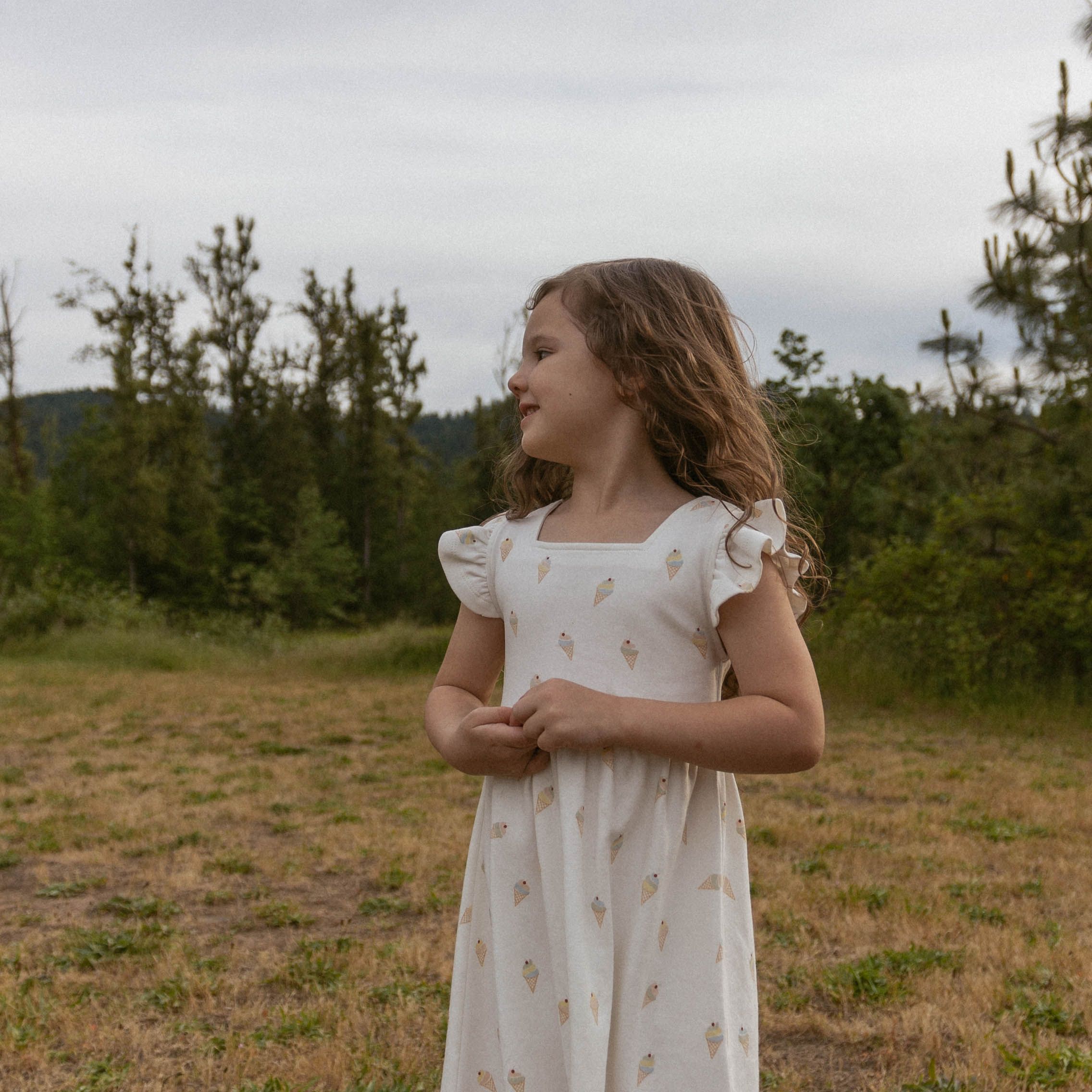 Makemake Organics - Organic Cutout Back Dress - Ice Cream