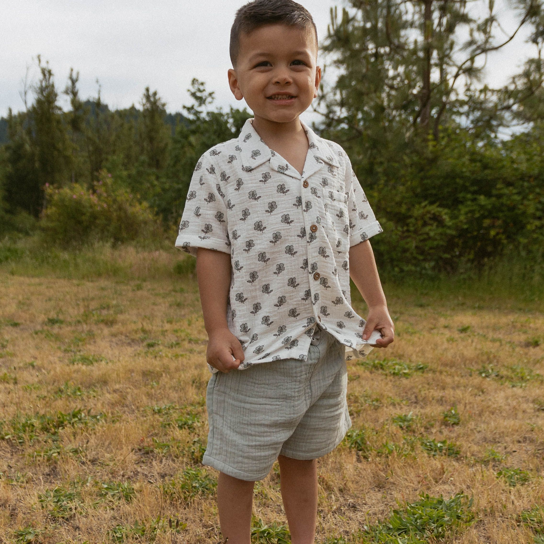 Makemake Organics - Organic Shirt & Shorts Set - Poppy