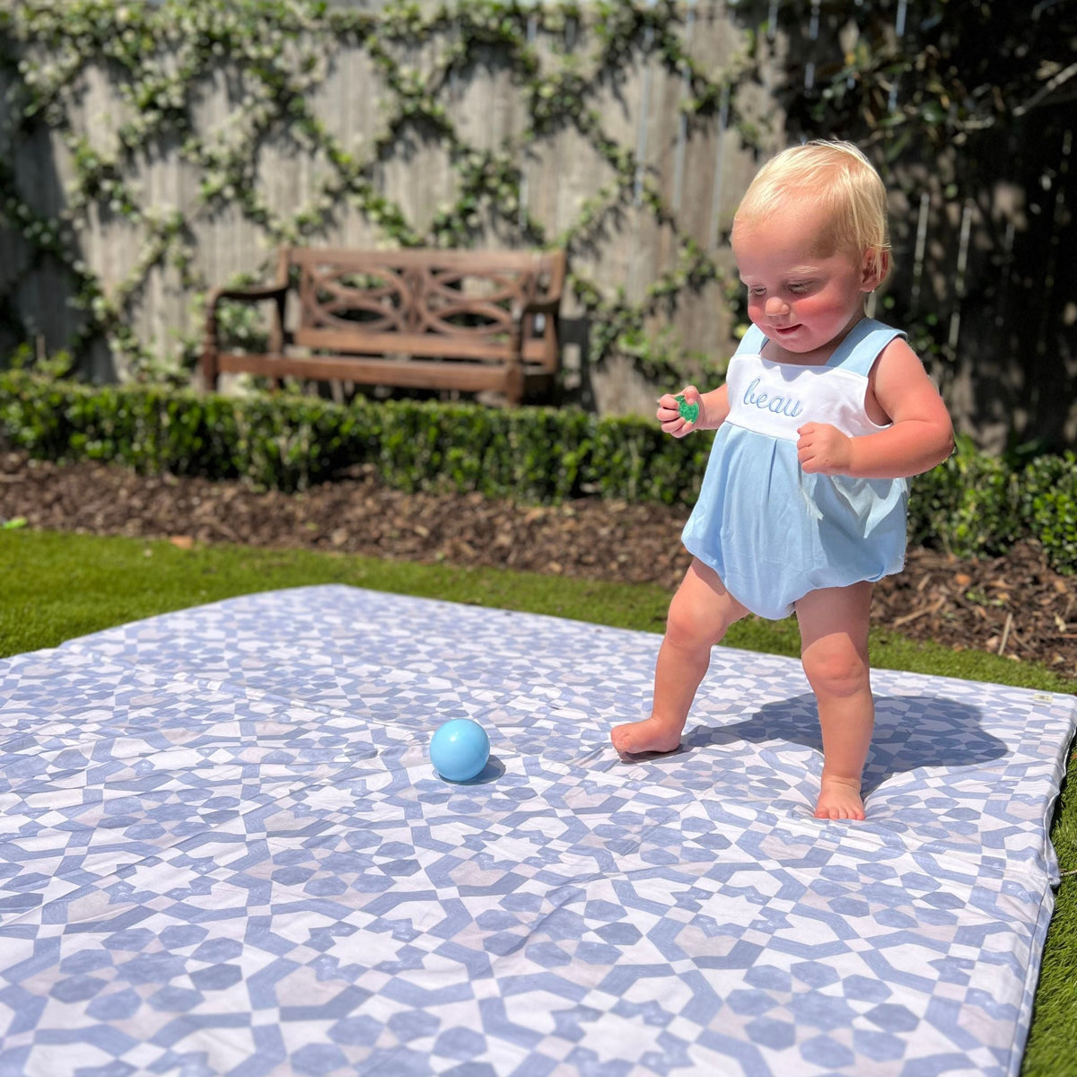 Toki Mats Blue Tile Organic Cotton Mat