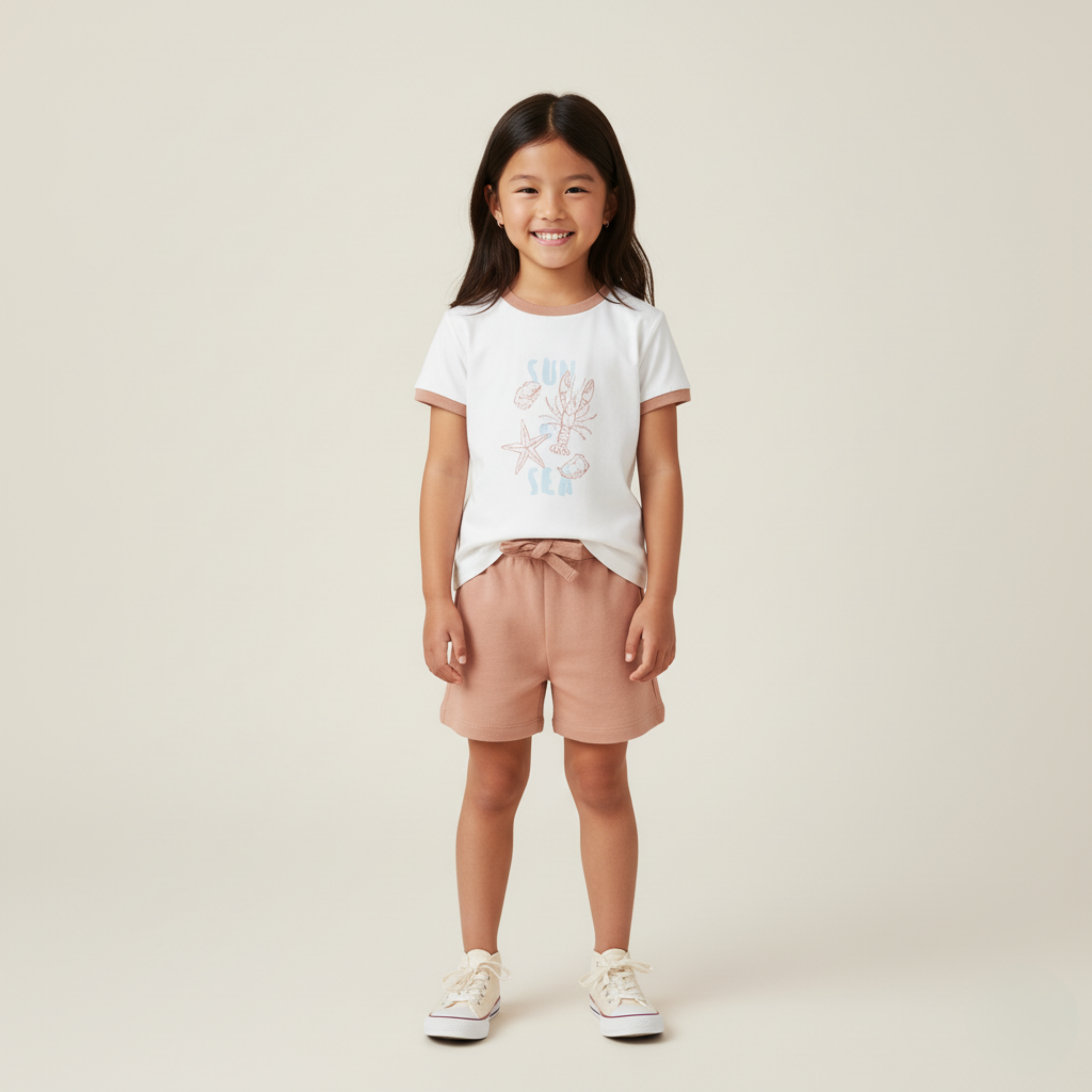 Makemake Organics - Organic Graphic Tee & Shorts Set - Beach Day