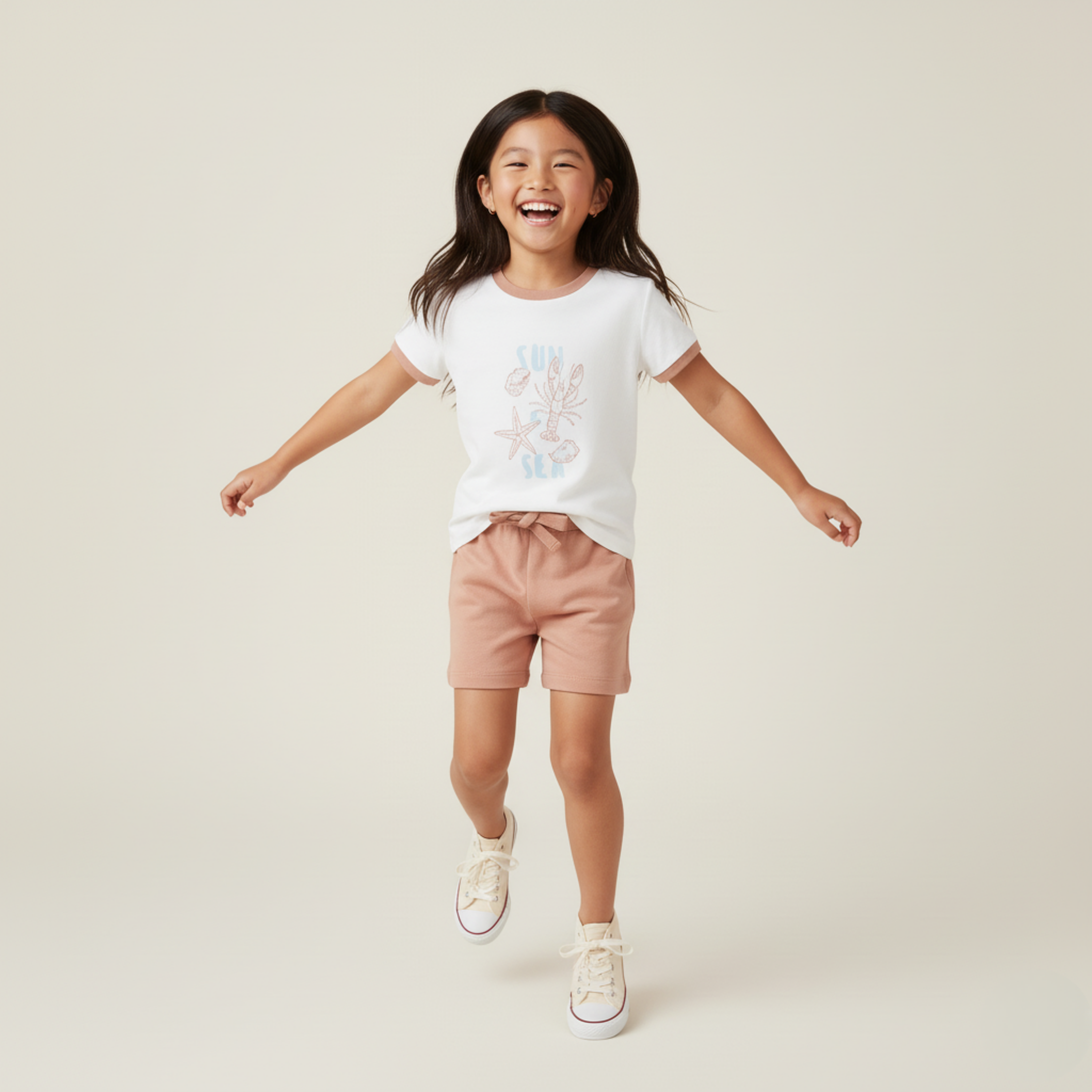 Makemake Organics - Organic Graphic Tee & Shorts Set - Beach Day