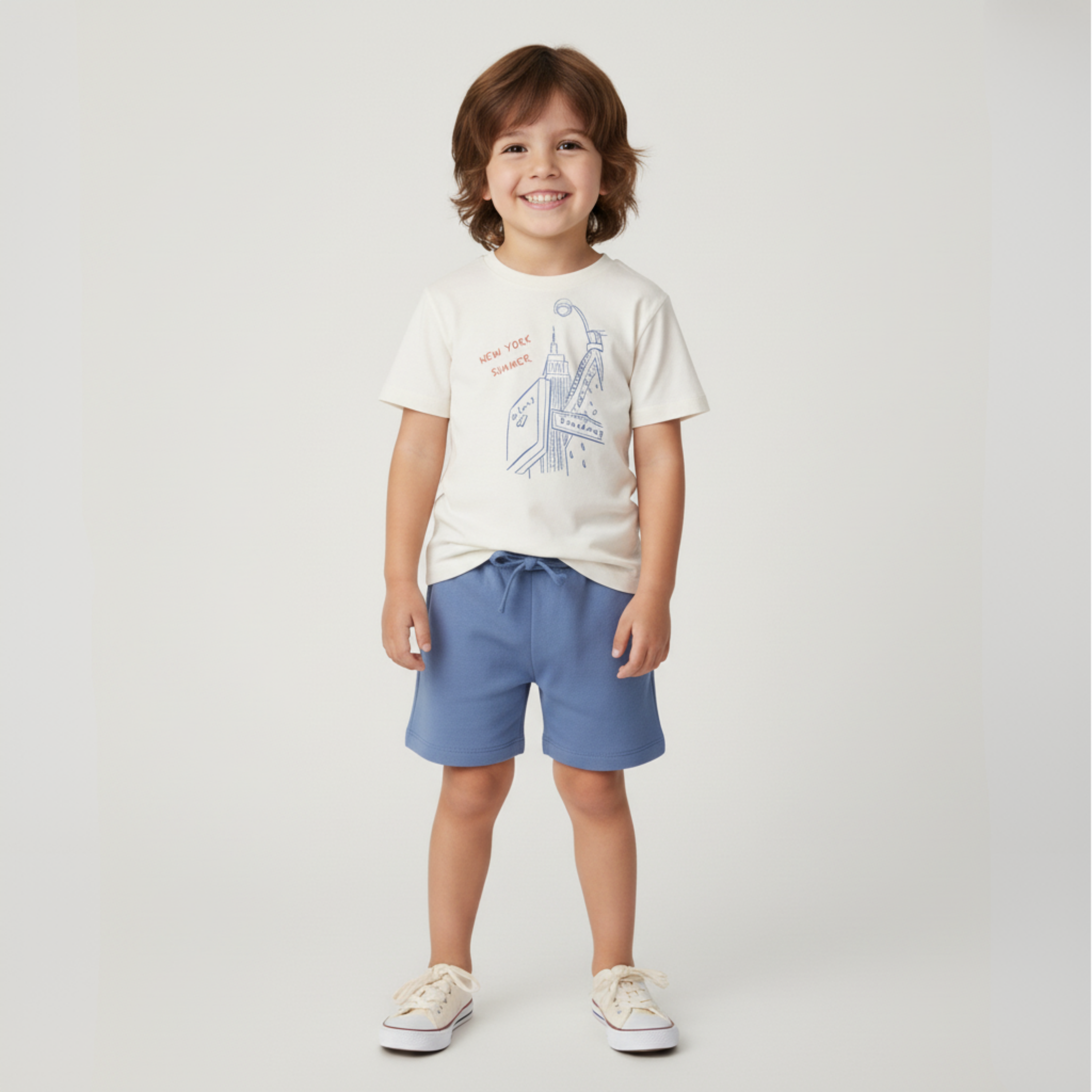 Makemake Organics - Organic Graphic Tee & Shorts Set - New York