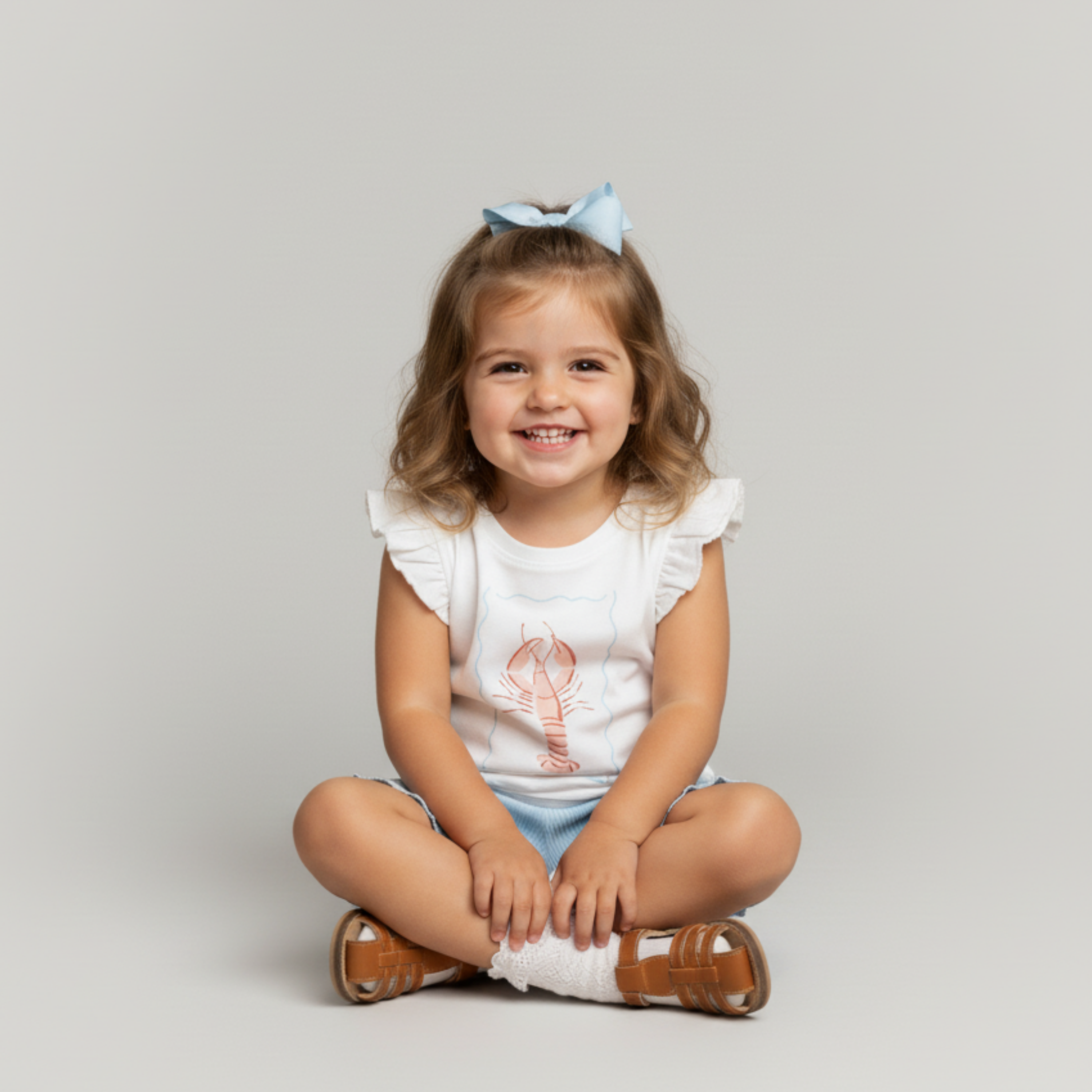 Makemake Organics - Organic Sleeveless Flutter Top & Shorts Set - Lobster