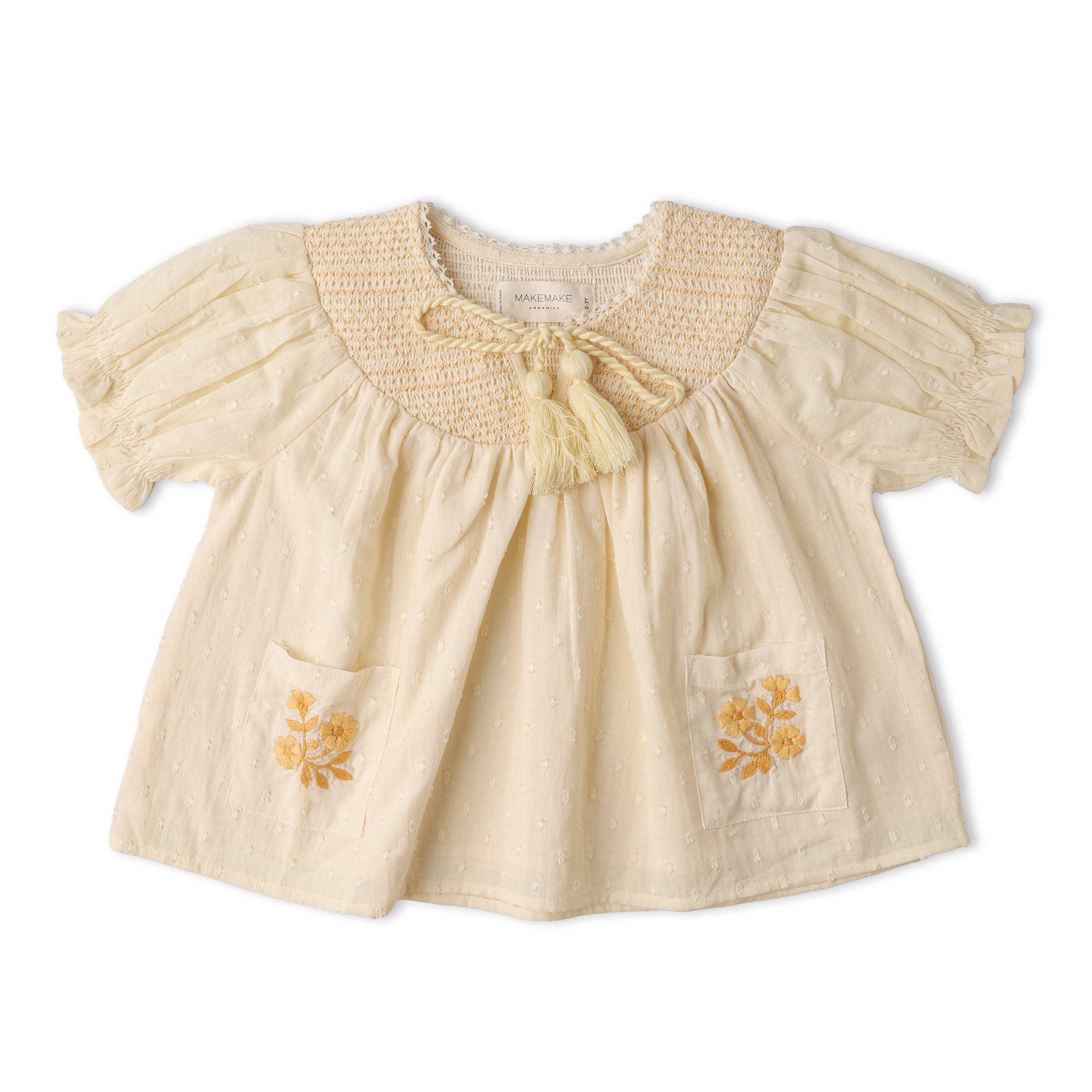 Makemake Organics - Organic Smocked Top & Shorts Set - Butter Yellow